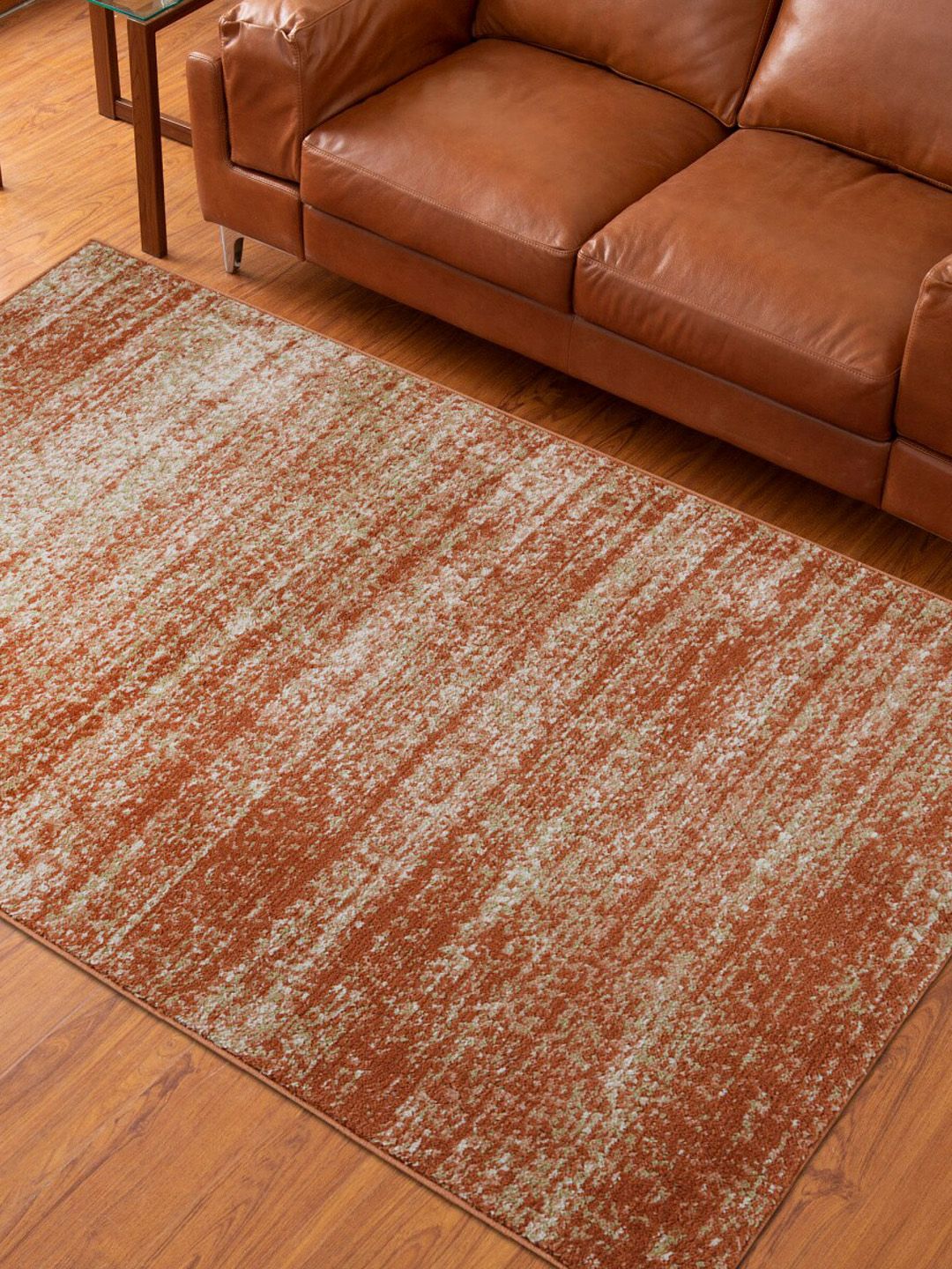 Home Centre Savanna Red Textured Polyester Area Carpet Price in India