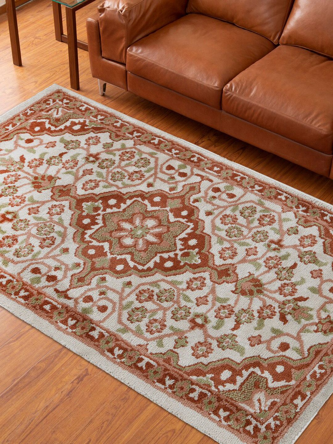 Home Centre Savanna Multicoloured Textured Polyester Woven Area Carpet Price in India