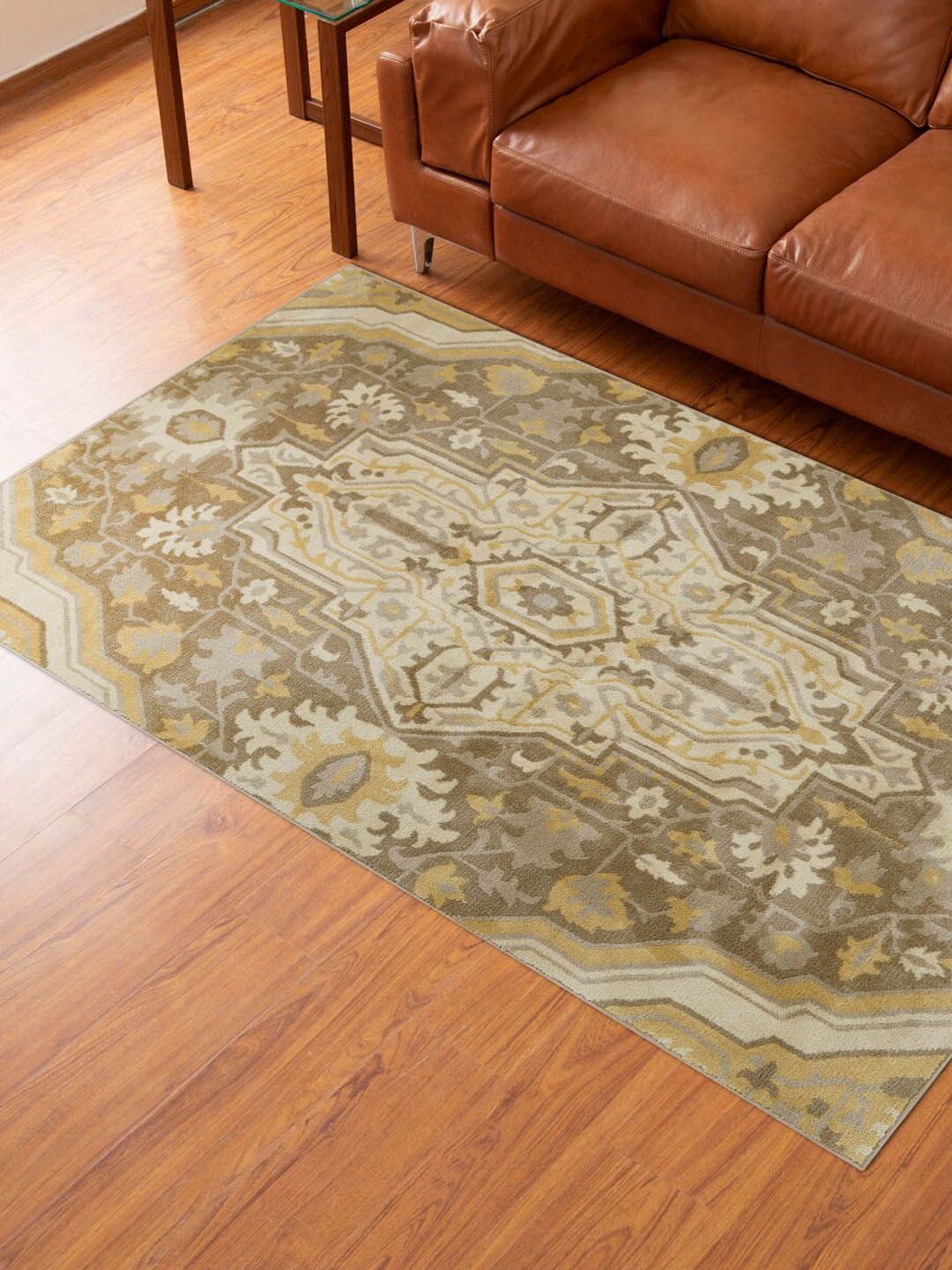 Home Centre Savanna Persian Beige Textured Polyester Carpet - 120x180cm Price in India