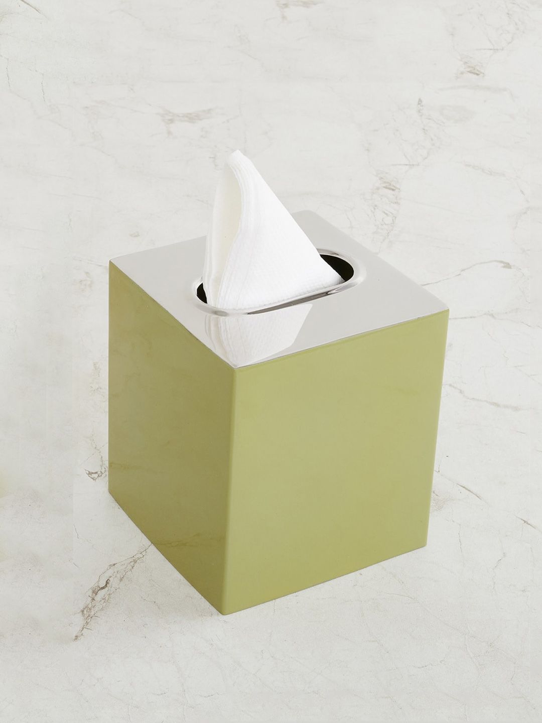Home Centre Green Solid Metal Tissue Cover Price in India