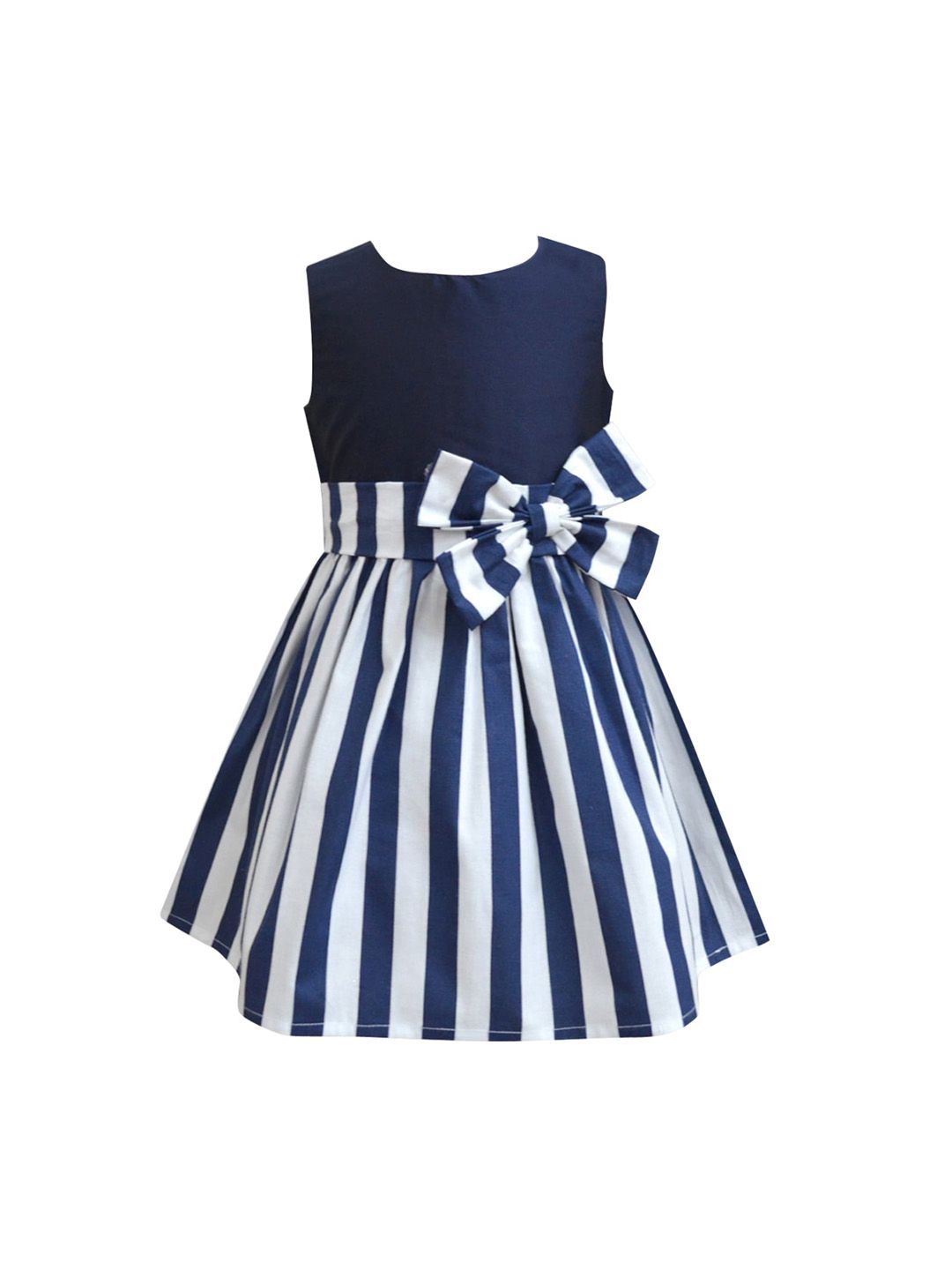 blue dress for baby girl Darlene Nautical Navy Blue & White Striped Swing Dress main image 1