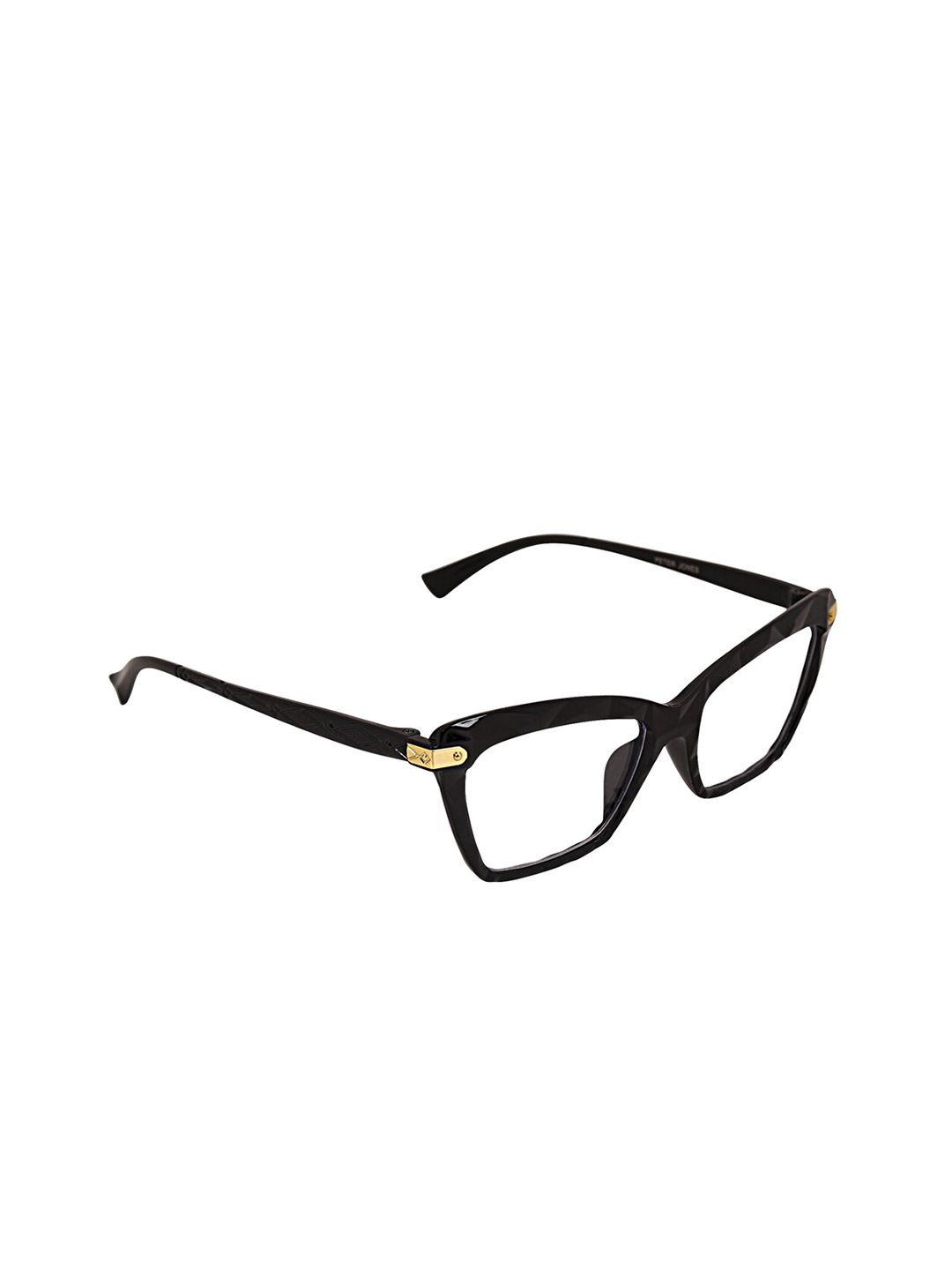 Peter Jones Eyewear Unisex Black Full Rim Cateye Frames AG18041B Price in India