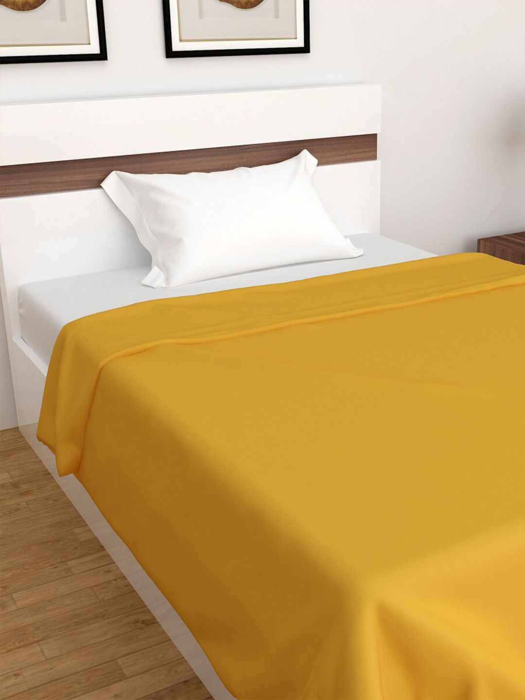 Home Centre Mustard Summer 350 GSM Single Bed Blanket Price in India
