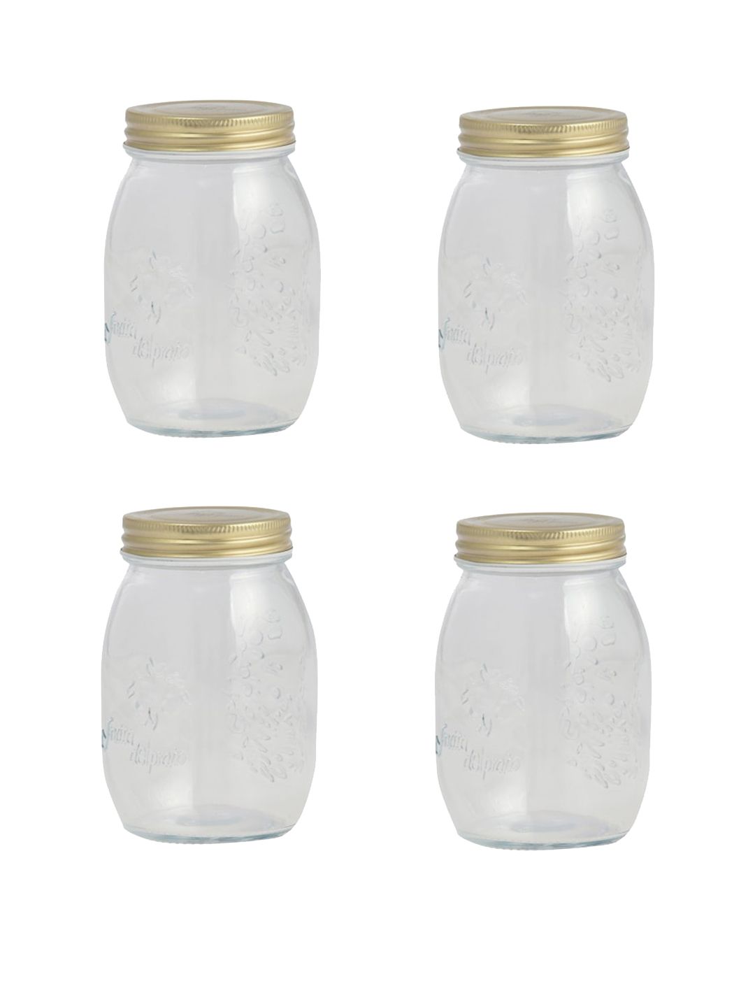 Home Centre Set Of 4 Transparent Solid Glass Jar With Lid Price in India