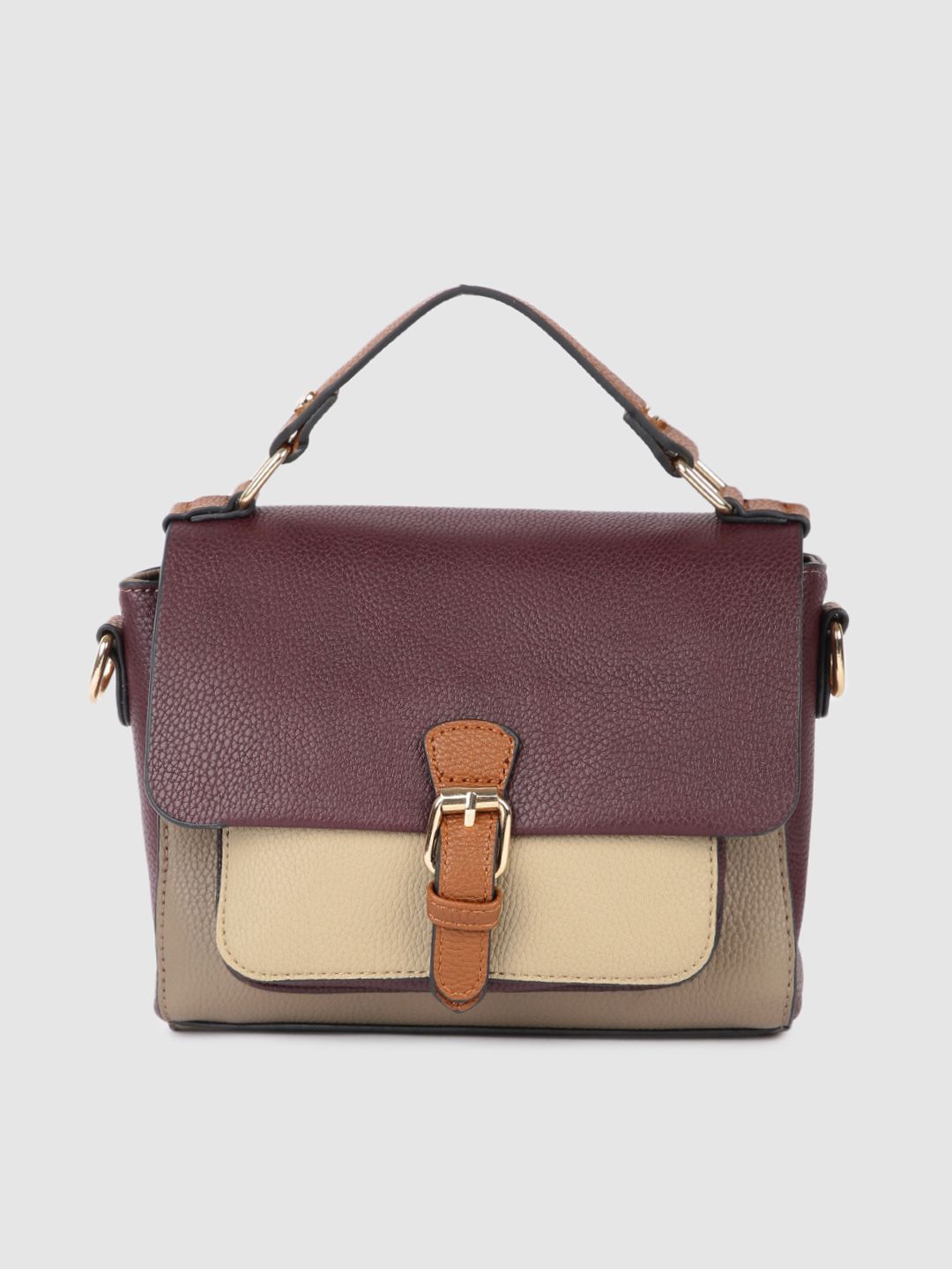 Accessorize Burgundy Structured Satchel Price in India