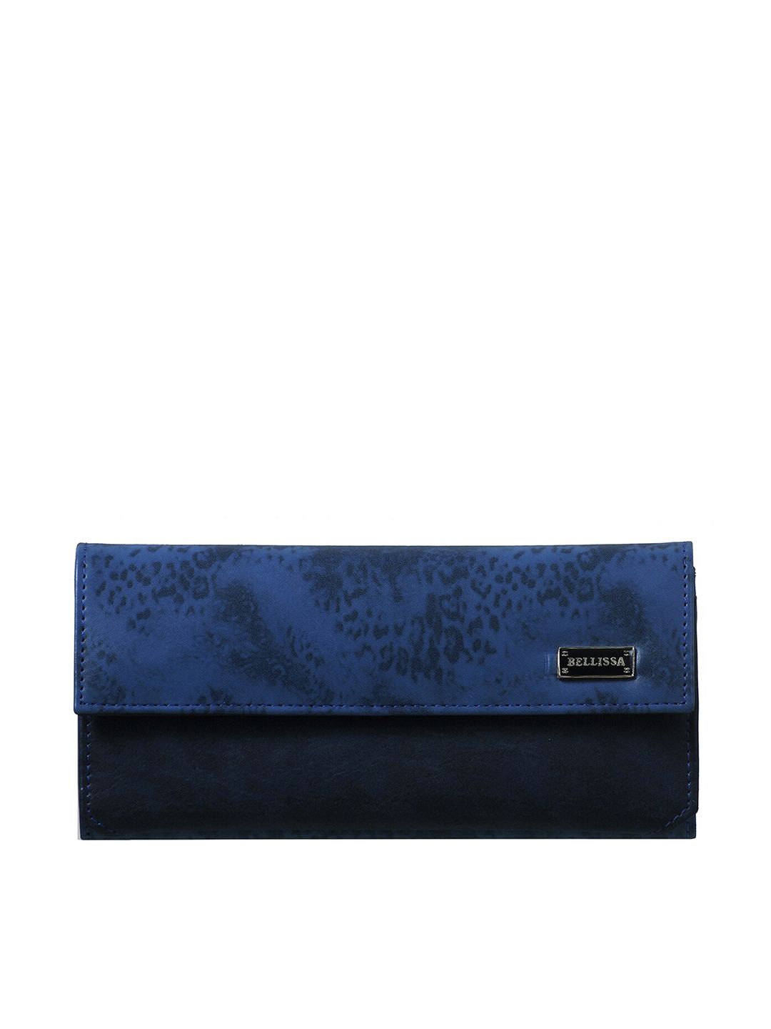 Bellissa Women Blue Animal Textured Three Fold Wallet Price in India