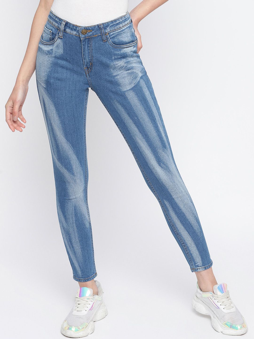 TALES & STORIES Women Blue Skinny Fit Light Fade Stretchable Jeans