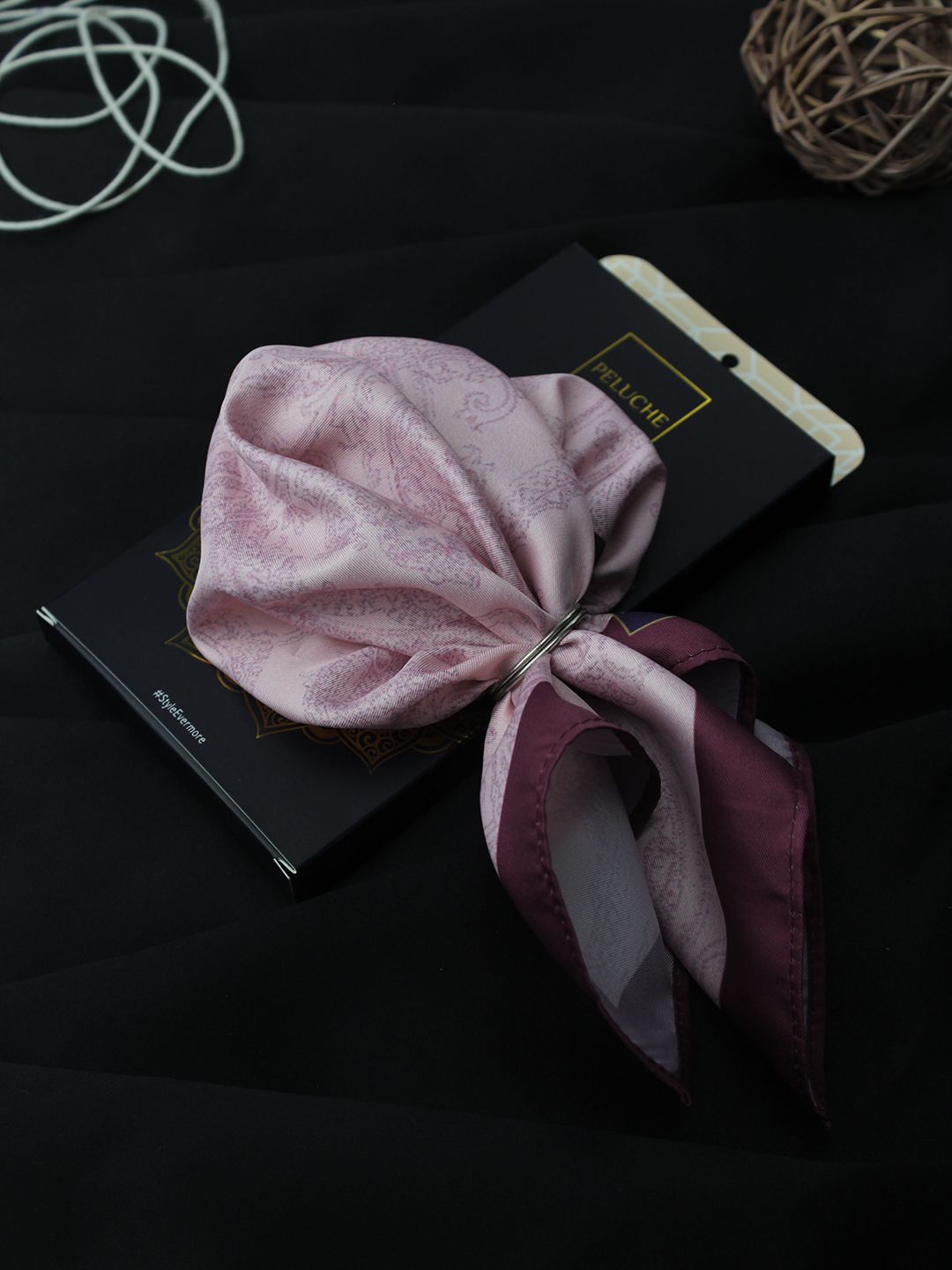 Peluche Men Pink Silk Flawless Paisley Pocket Square