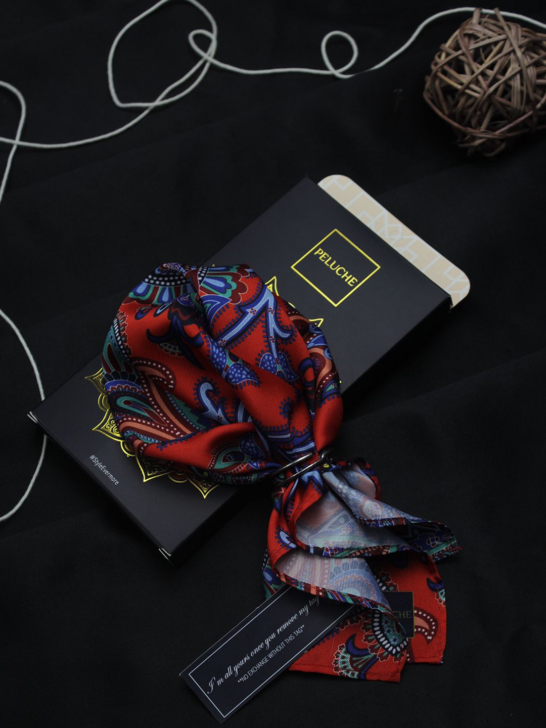 Peluche Men Multicolored Printed Pocket Square