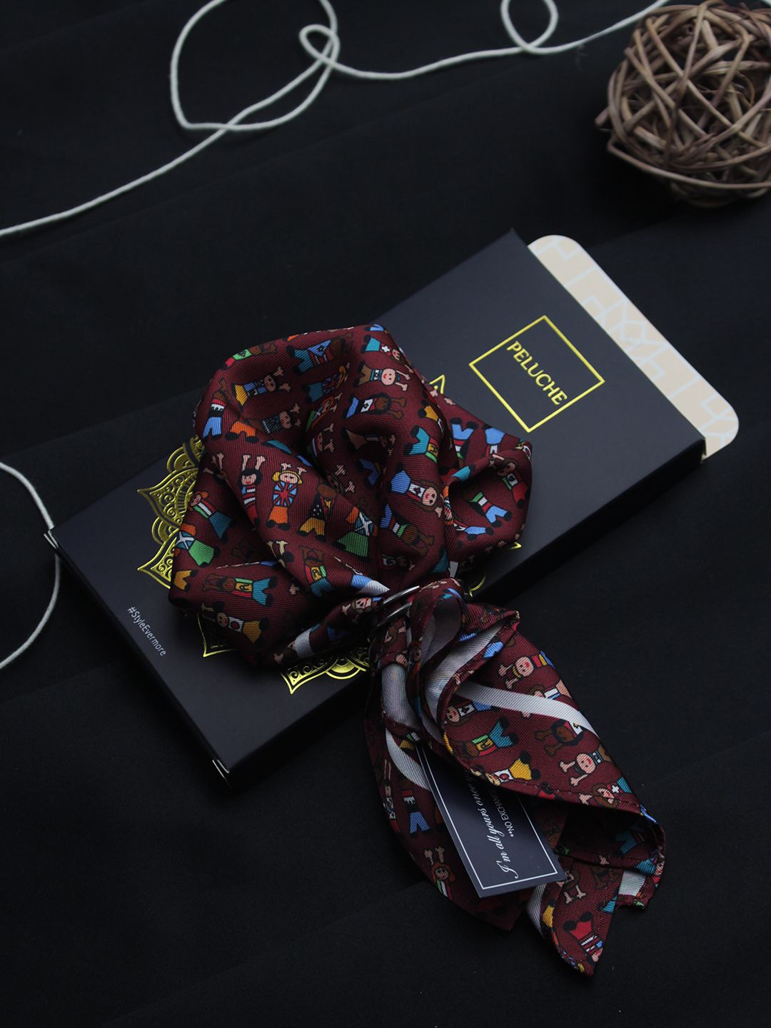 Peluche Men Multicolored Printed Pocket Square