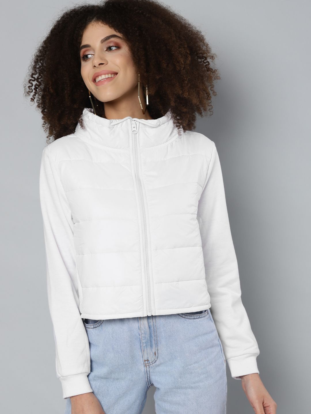 SASSAFRAS Women White Padded Jacket Price in India