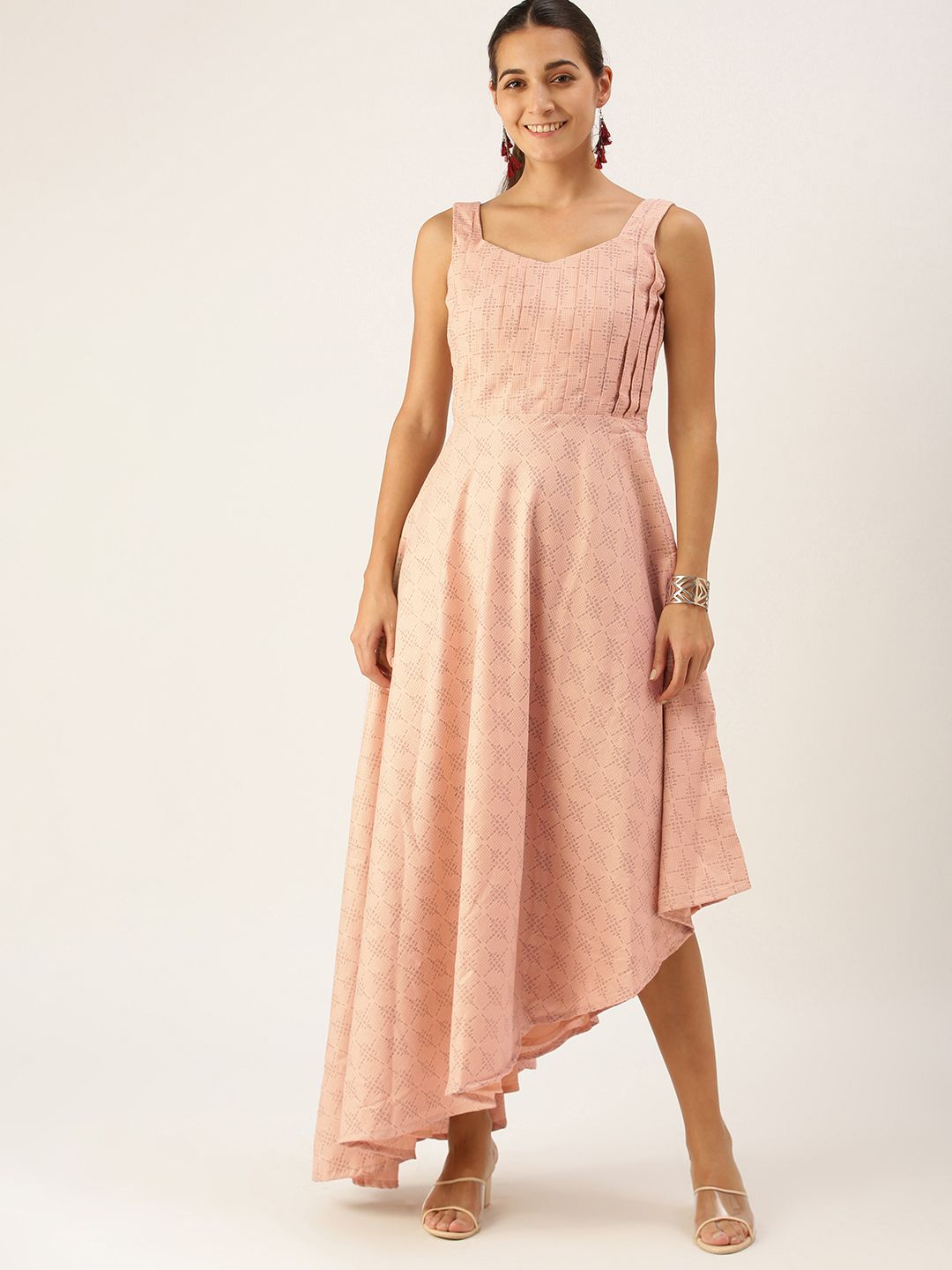 EthnoVogue Pink Maxi Dress Price in India
