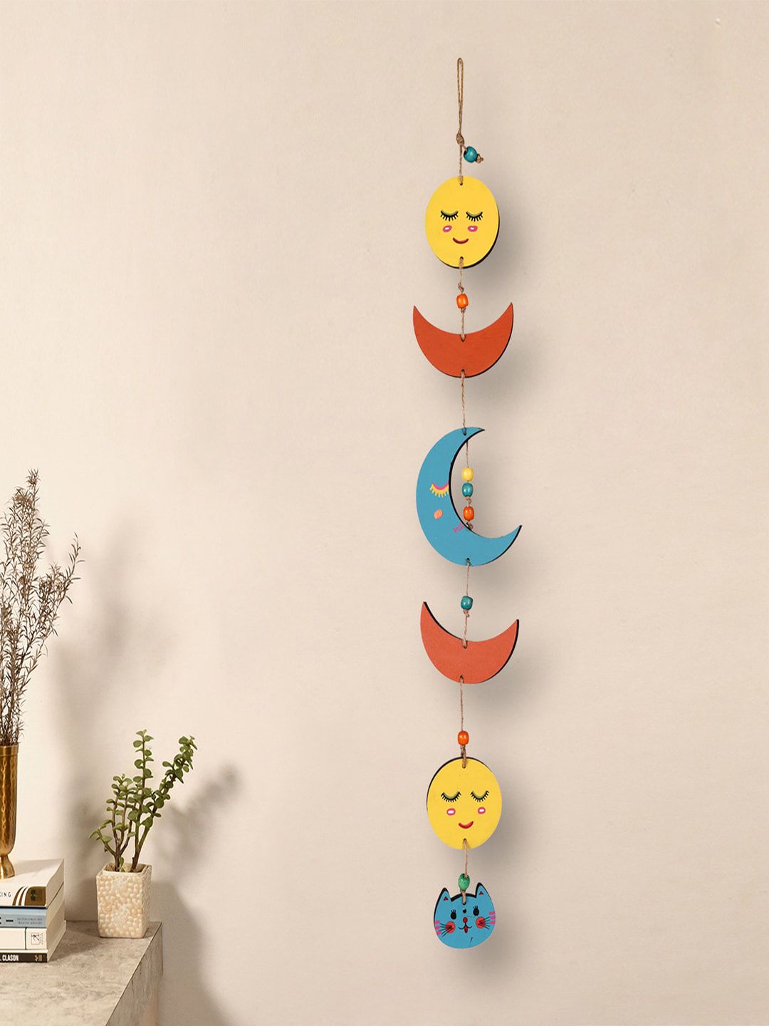 AAKRITI ART CREATIONS Red & Yellow Kitty Wind Chime Price in India