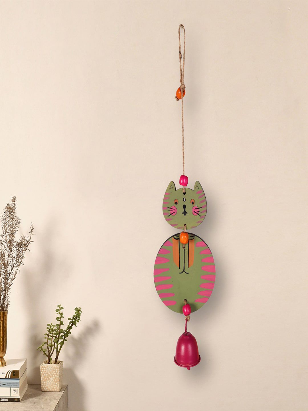 AAKRITI ART CREATIONS Green & Red Hello Kitty Wind Chime Price in India