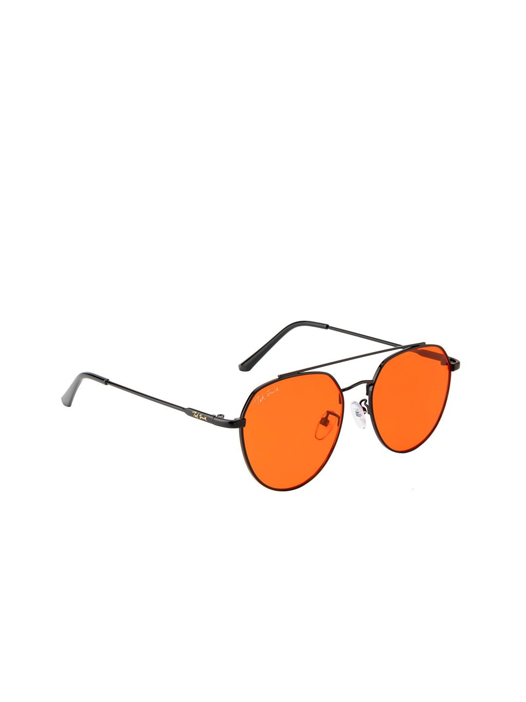 Ted Smith Unisex Red Lens & Black Aviator Sunglasses with UV Protected Lens GENRAL_C1 Price in India