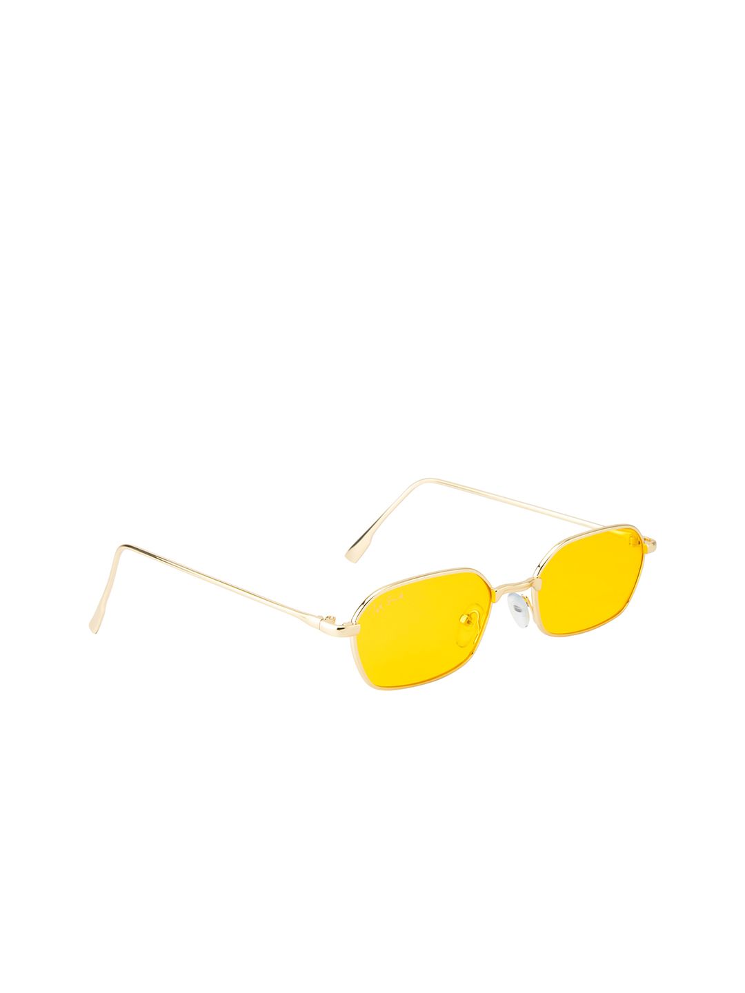 Ted Smith Unisex Yellow Lens Rectangle Sunglasses with UV Protected Lens EYEZ_C2 Price in India