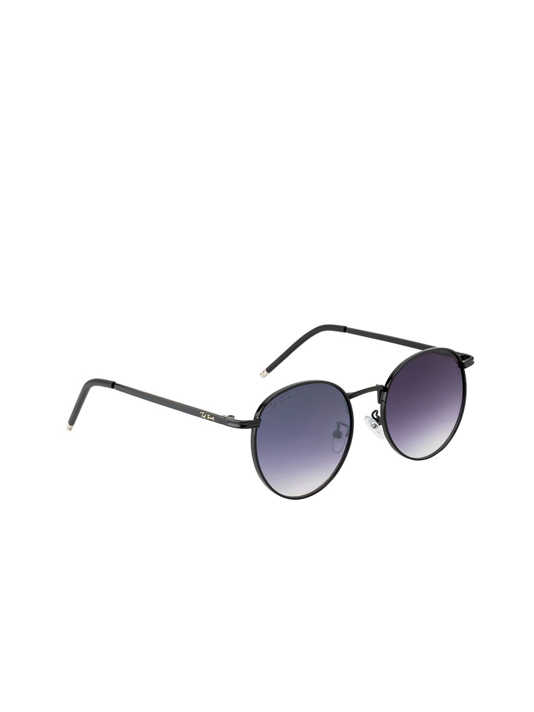 Ted Smith Unisex Purple Lens & Black Round Sunglasses with UV Protected Lens ROWDY_C2 Price in India