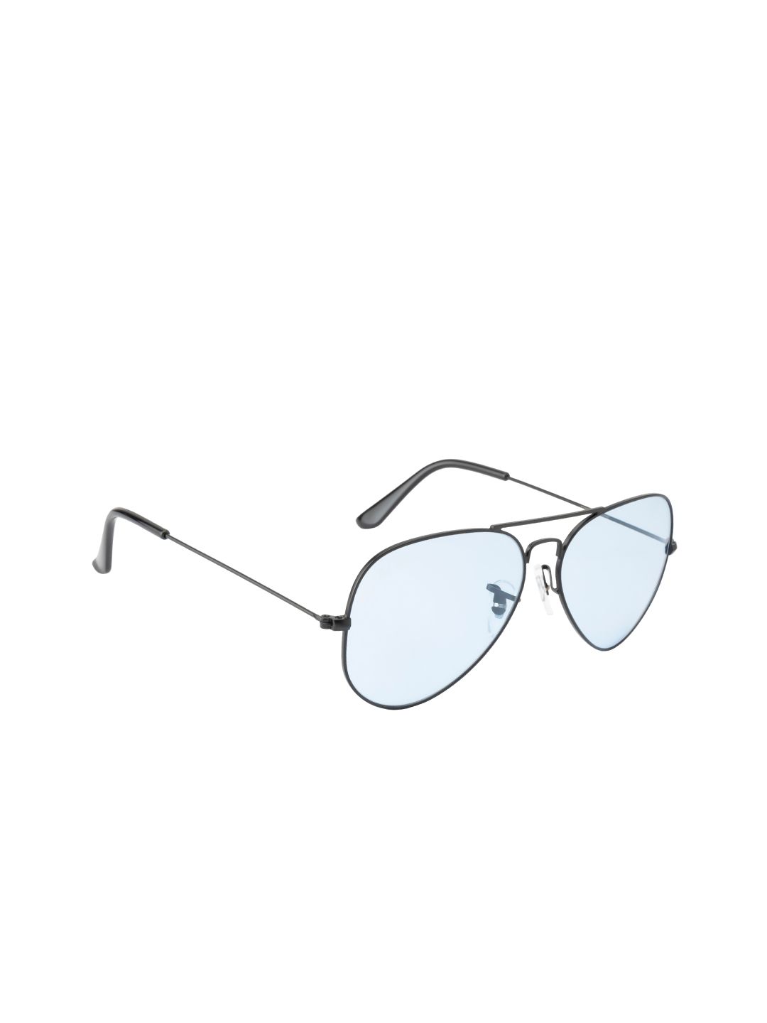 Ted Smith Unisex Blue Lens & Black Aviator Sunglasses with UV Protected Lens AVIMAST_C30 Price in India