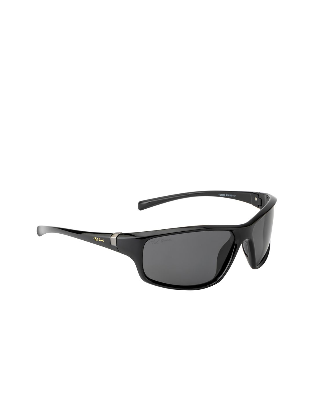 Ted Smith Unisex Grey Lens & Black Sports Sunglasses with Polarised Lens CRYPTO_C4- Price in India