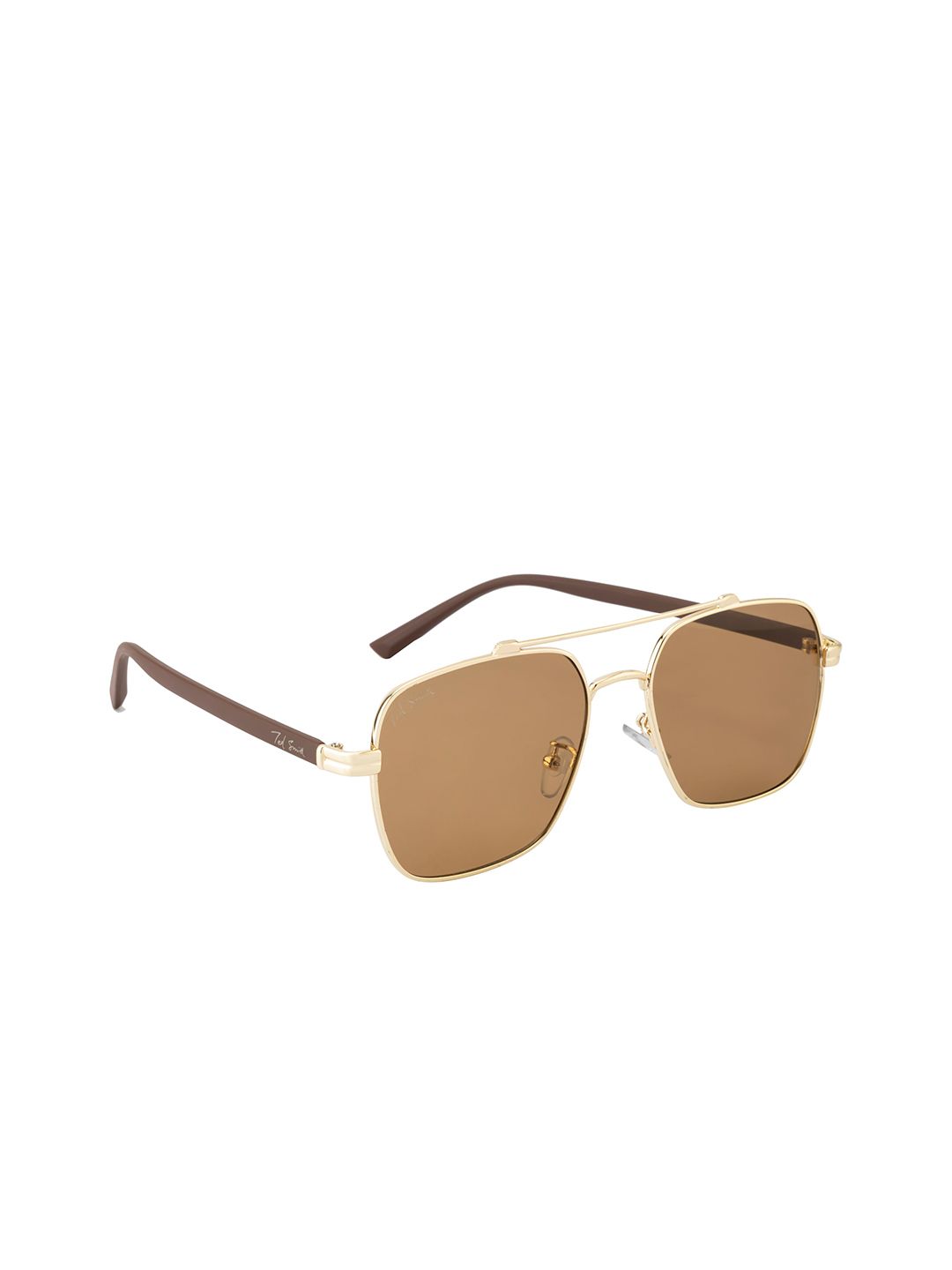 Ted Smith Unisex Brown Lens Aviator Sunglasses with UV Protected Lens ATLAS_C3 Price in India