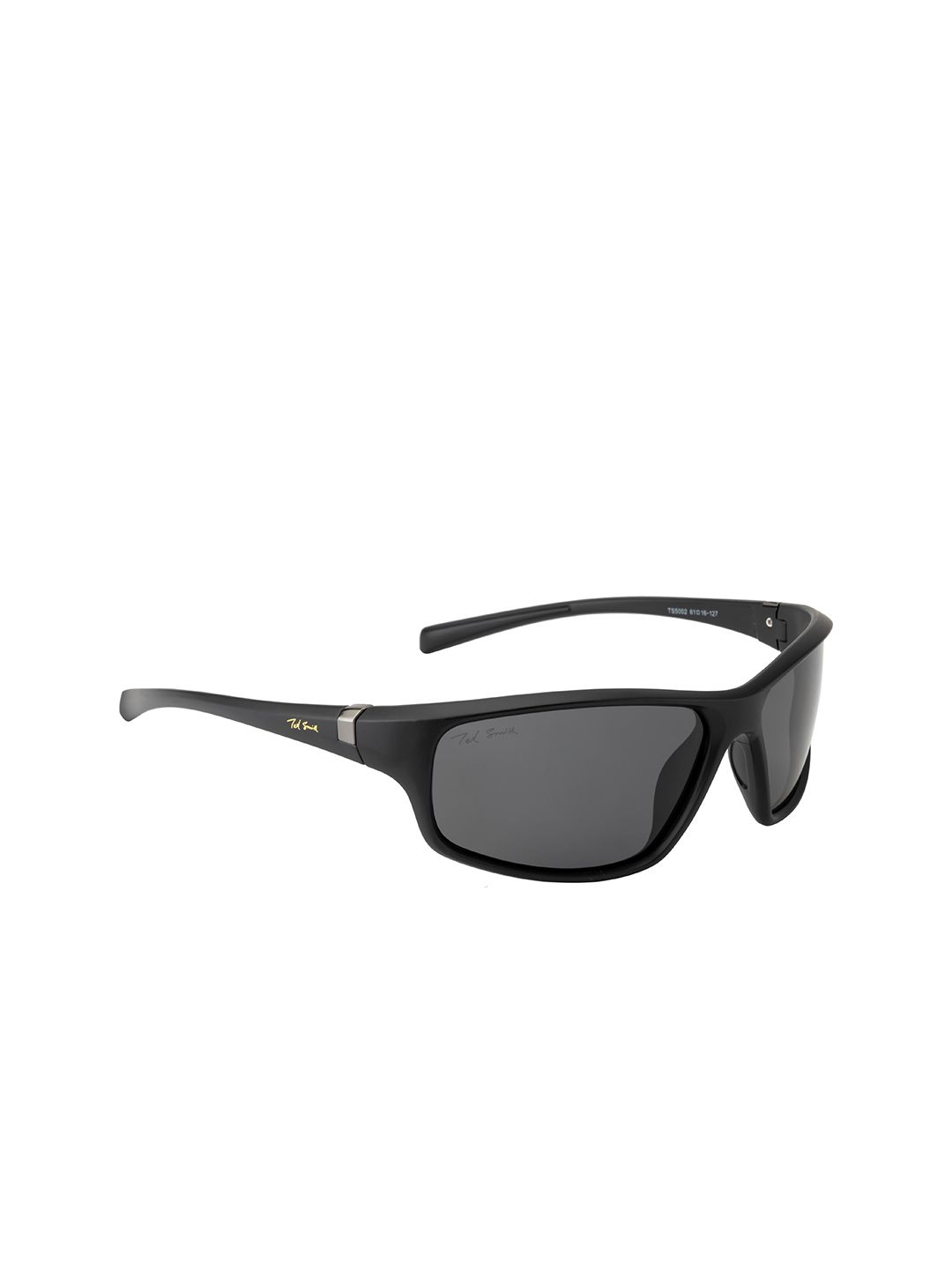 Ted Smith Unisex Grey Lens & Black Sports Sunglasses with Polarised Lens CRYPTO_C5 Price in India