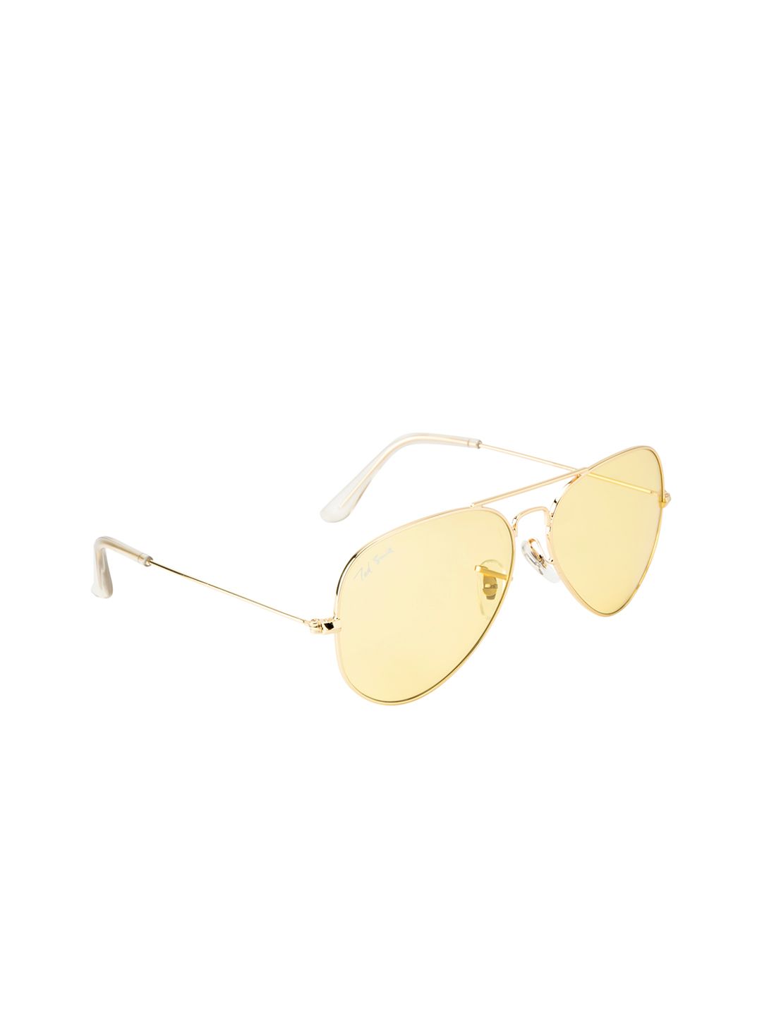 Ted Smith Unisex Yellow Lens Aviator Sunglasses with UV Protected Lens AVIMAST_C32 Price in India