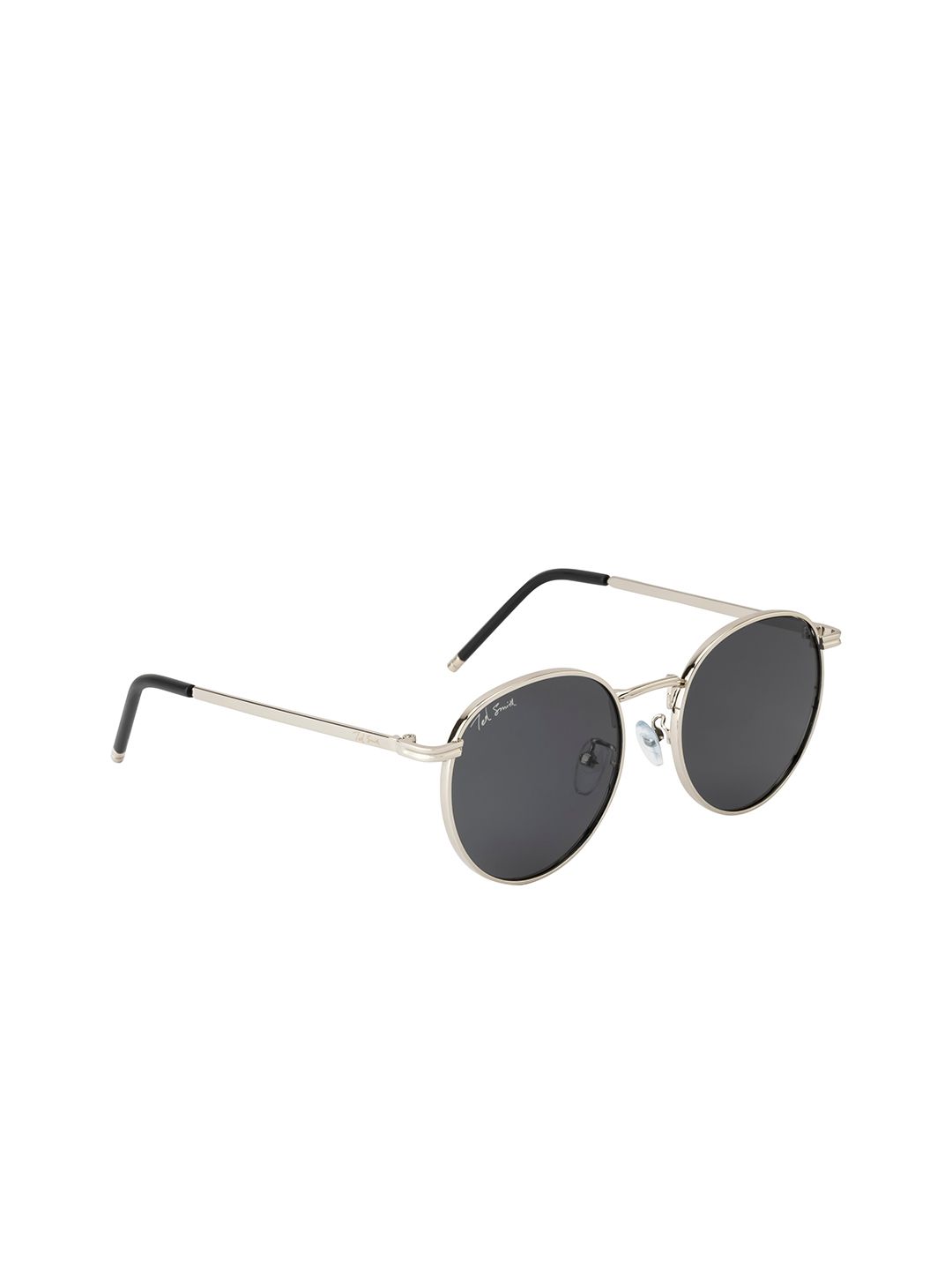 Ted Smith Unisex Grey Lens & Silver-Toned Round Sunglasses with UV Protected Lens ROWDY_C7 Price in India