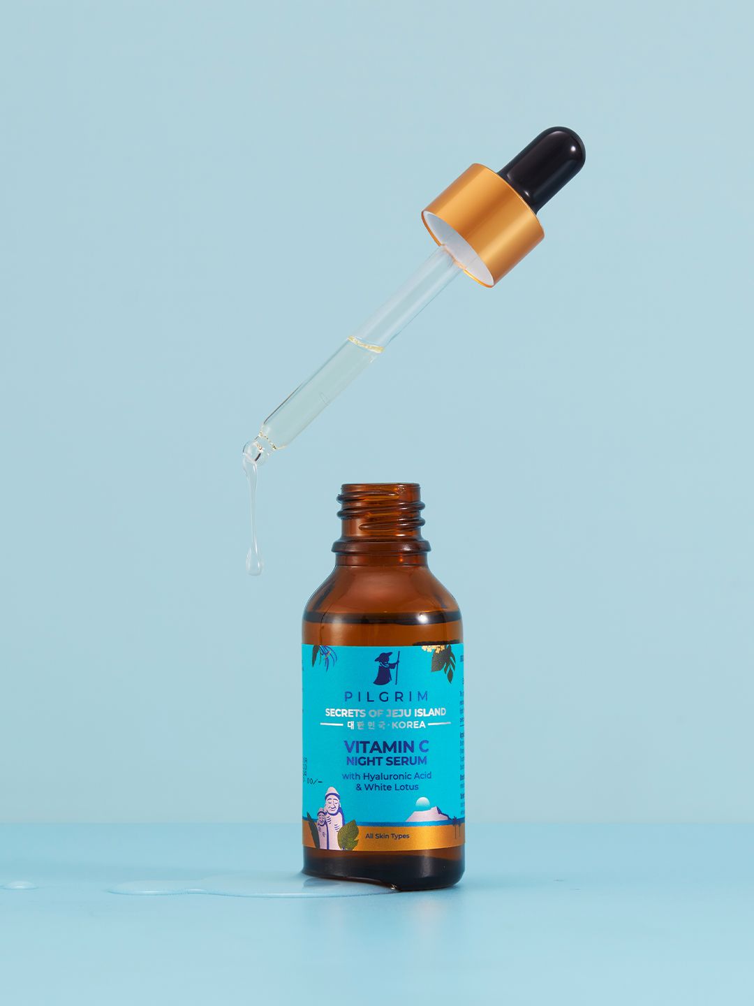 Pilgrim Vitamin C Night Face Serum with Hyaluronic Acid & White Lotus For Glowing Skin
