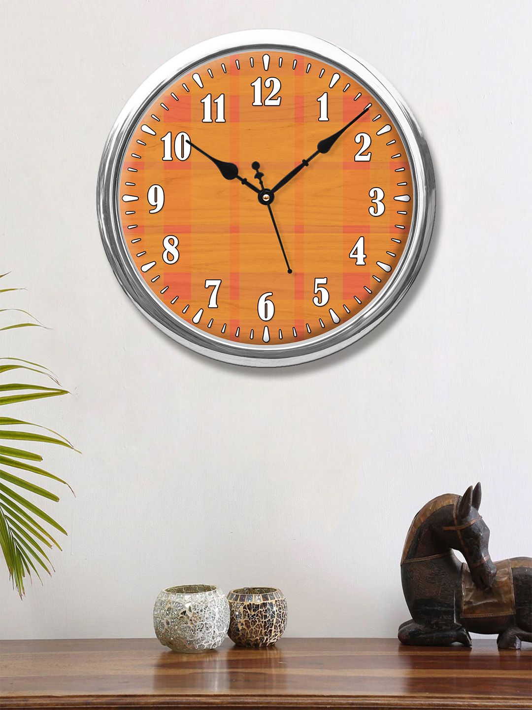 999Store Red & Yellow Printed Contemporary Wall Clock Price in India