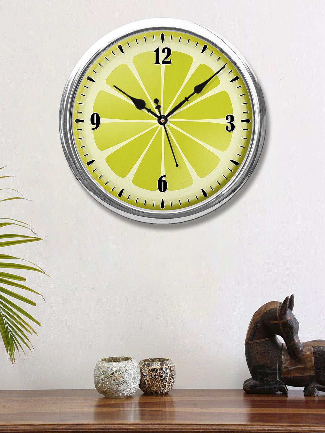 999Store Green & Black Printed Contemporary Wall Clock Price in India