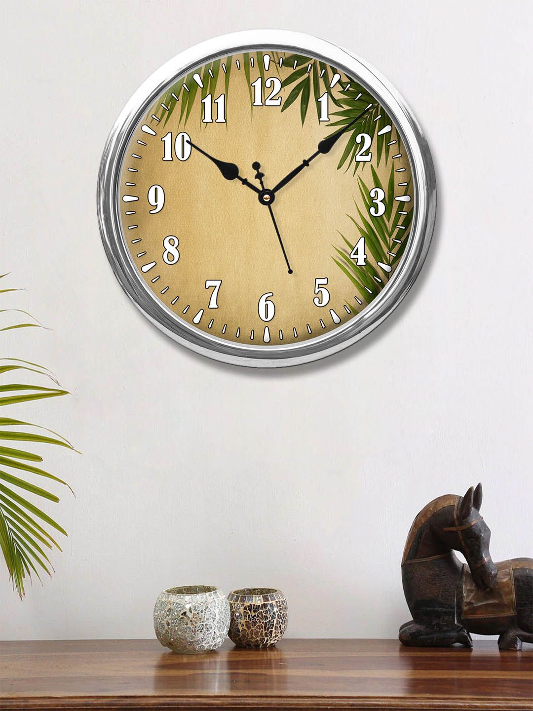 999Store Brown & White Printed Contemporary Wall Clock Price in India