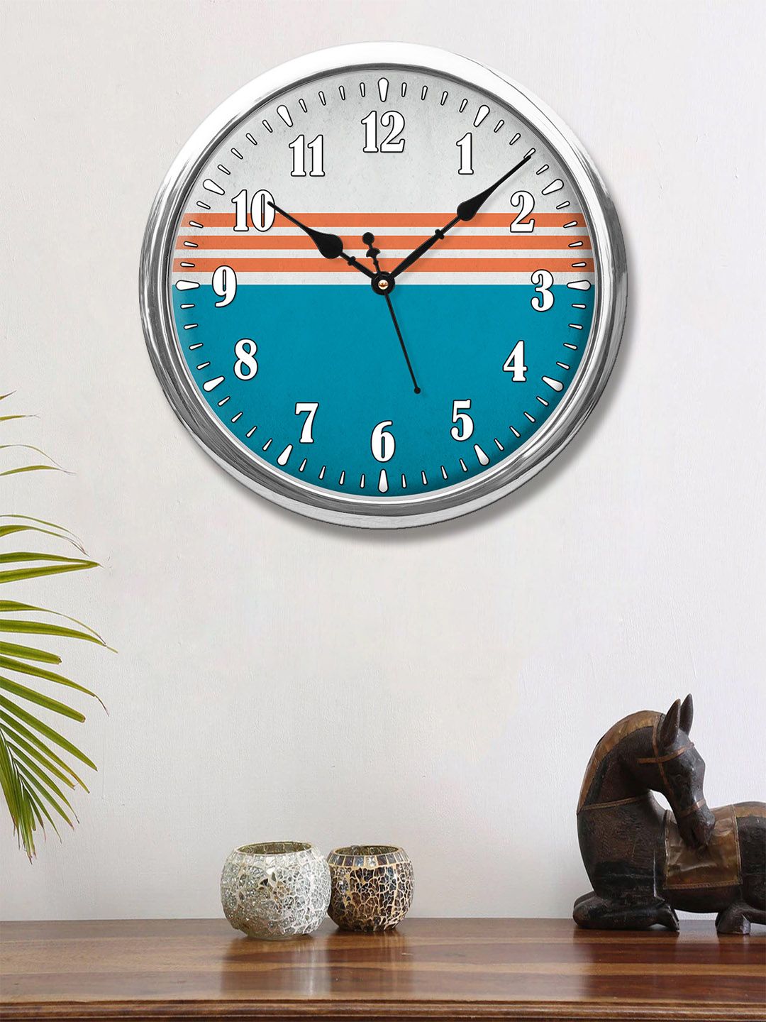 999Store Blue & Grey Printed Contemporary Wall Clock Price in India