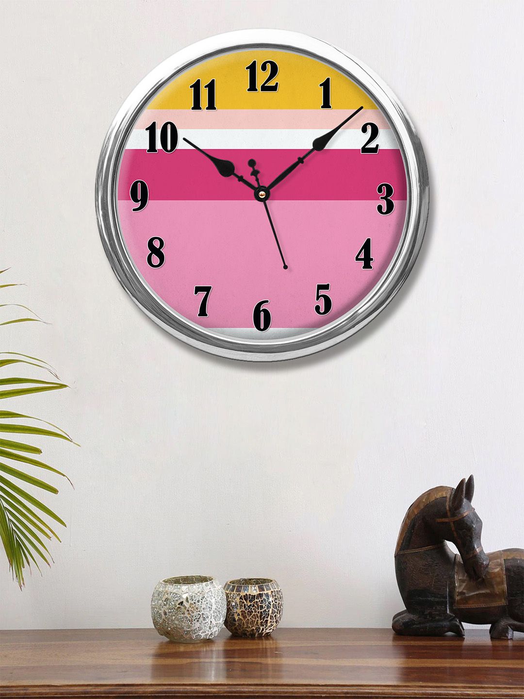 999Store Multicoloured Geometrical Line Art Printed Contemporary Round Wall Clock Price in India