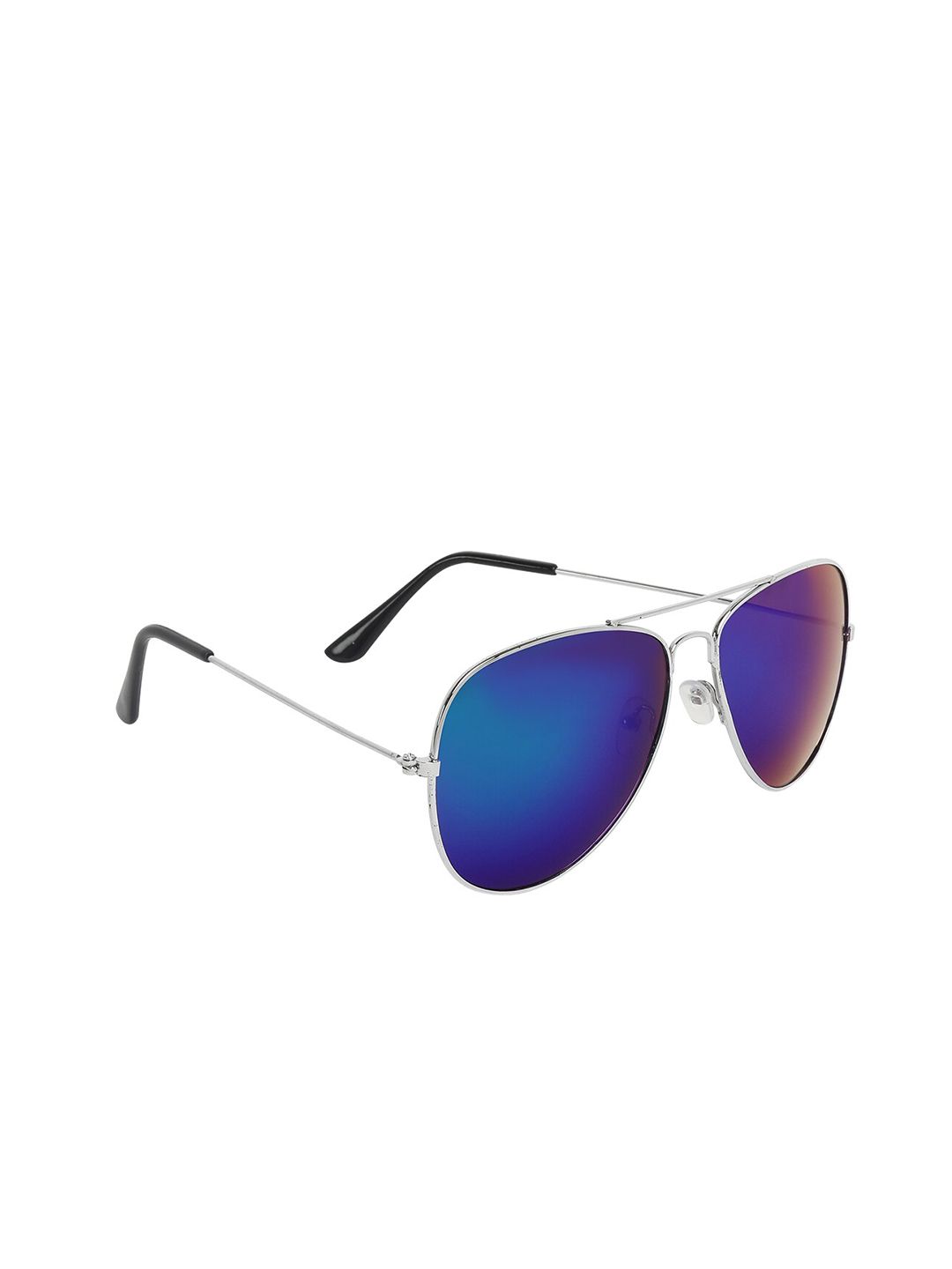 SCAGLIA Unisex Blue Lens & Steel-Toned Sunglasses UV Protected Lens SLBL_SILVER_SCG Price in India