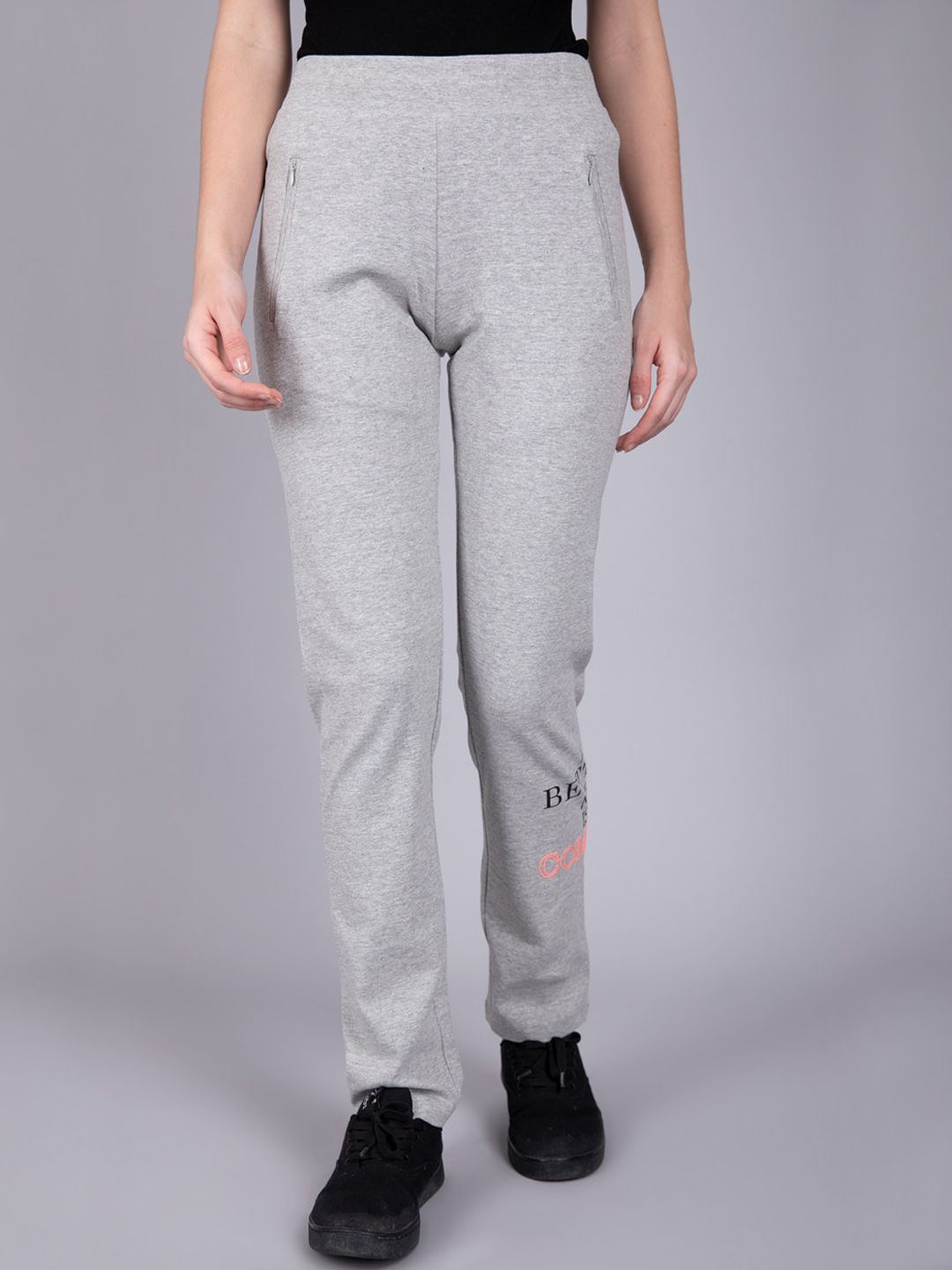 Madame Women Grey Solid Track Pants Price in India