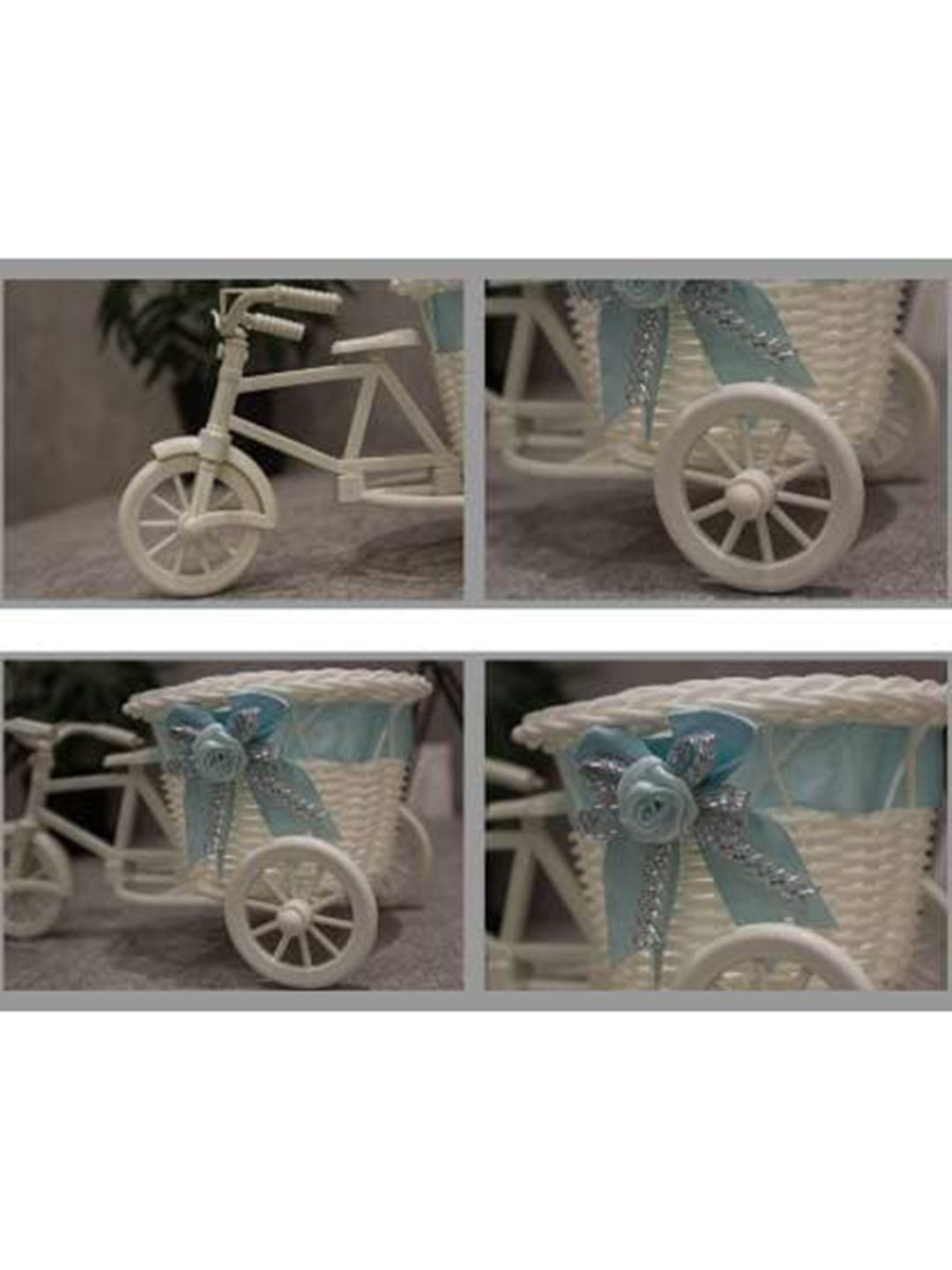 Pollination Blue & Off White Cycle Shape Flower Vase Price in India