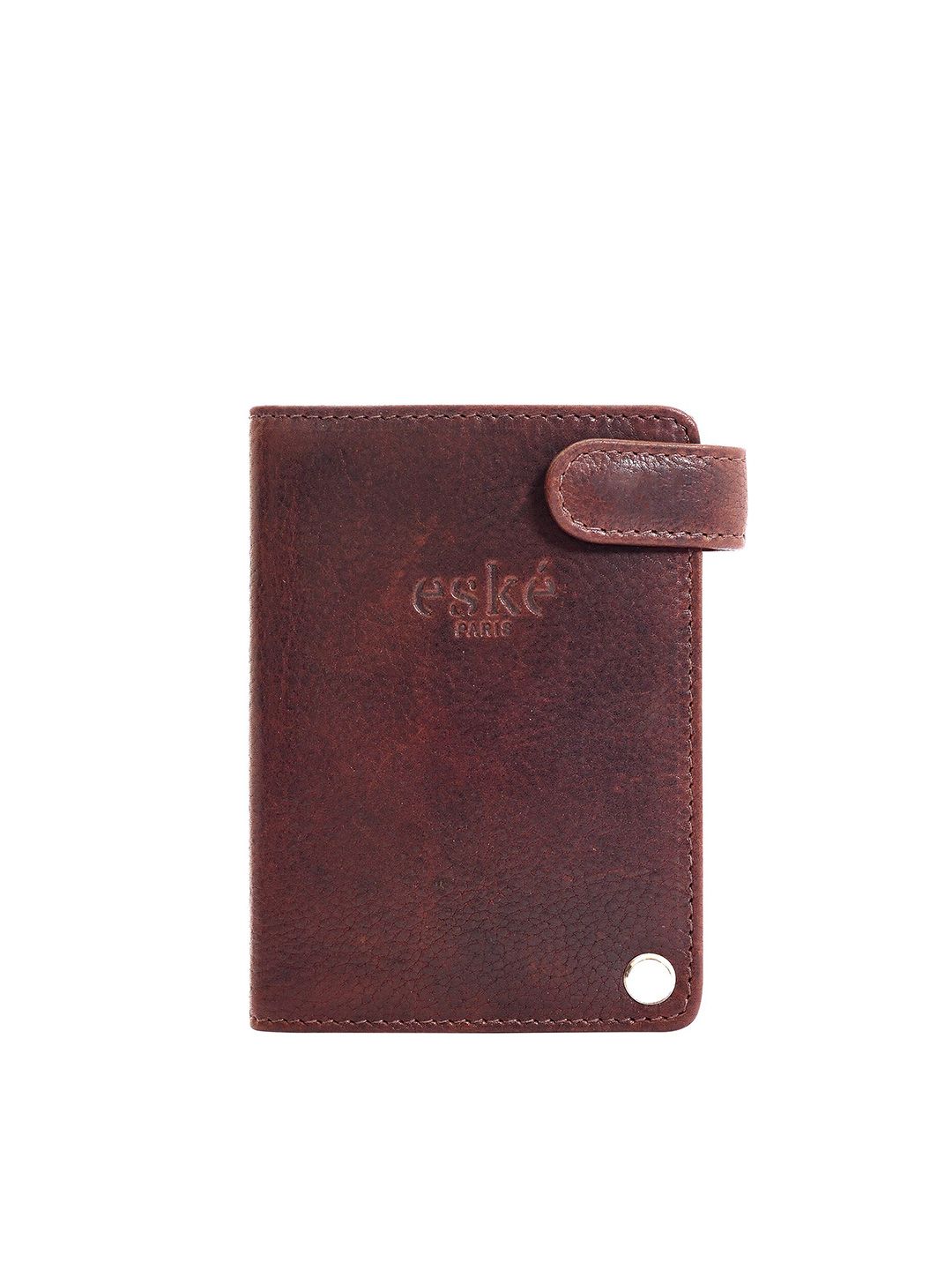 Eske Unisex Tan Leather RFID Walter Card Holder Price in India