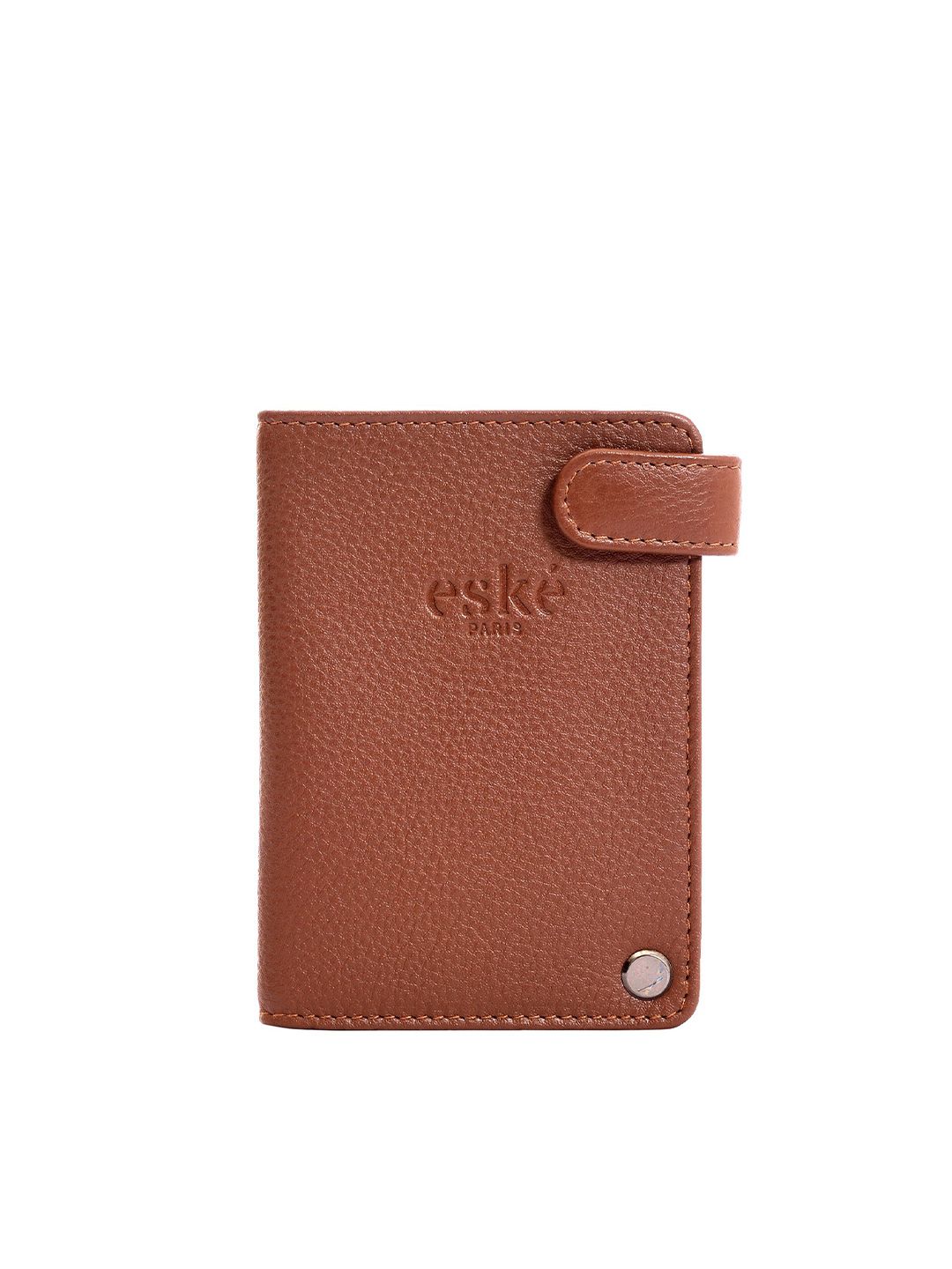 Eske Unisex Brown Textured Leather Card Holder Price in India