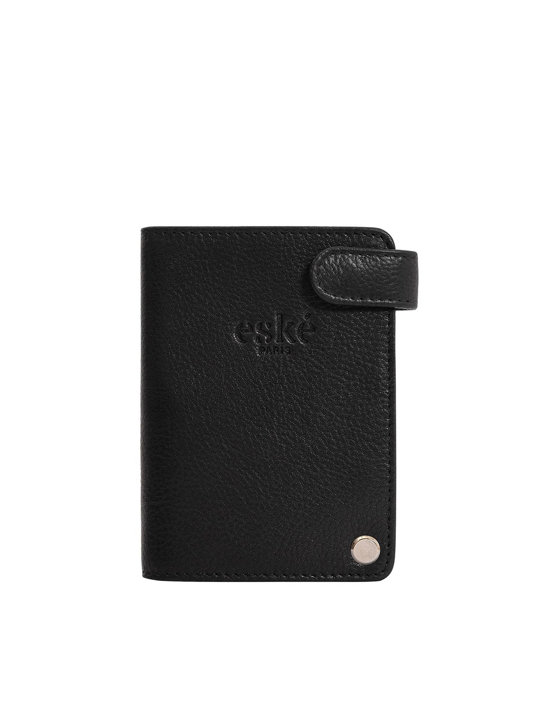 Eske Unisex Black Leather RFID Walter Card Holder Price in India