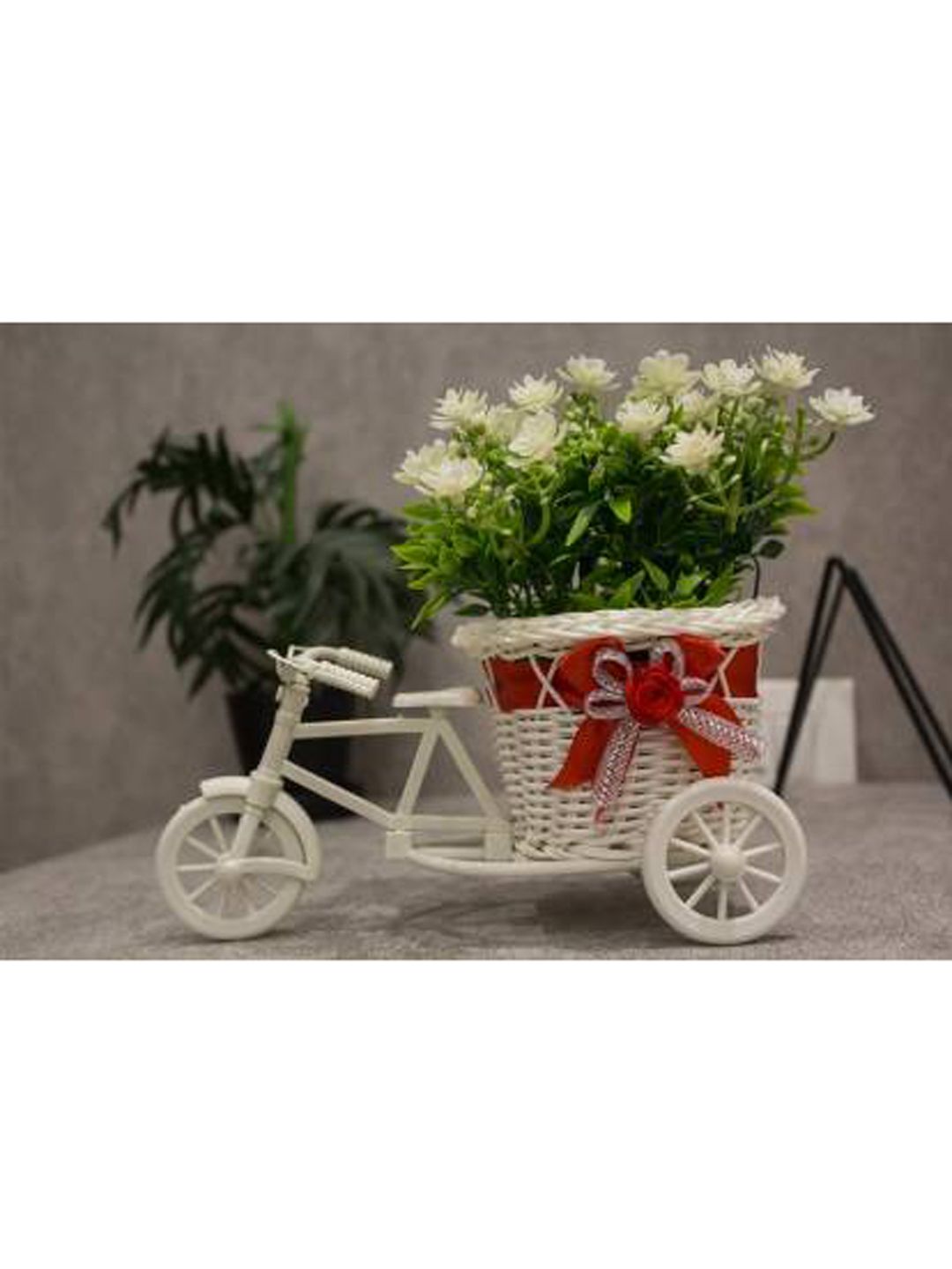 PolliNation Cream Colored Cycle Shape Flower Vase Price in India