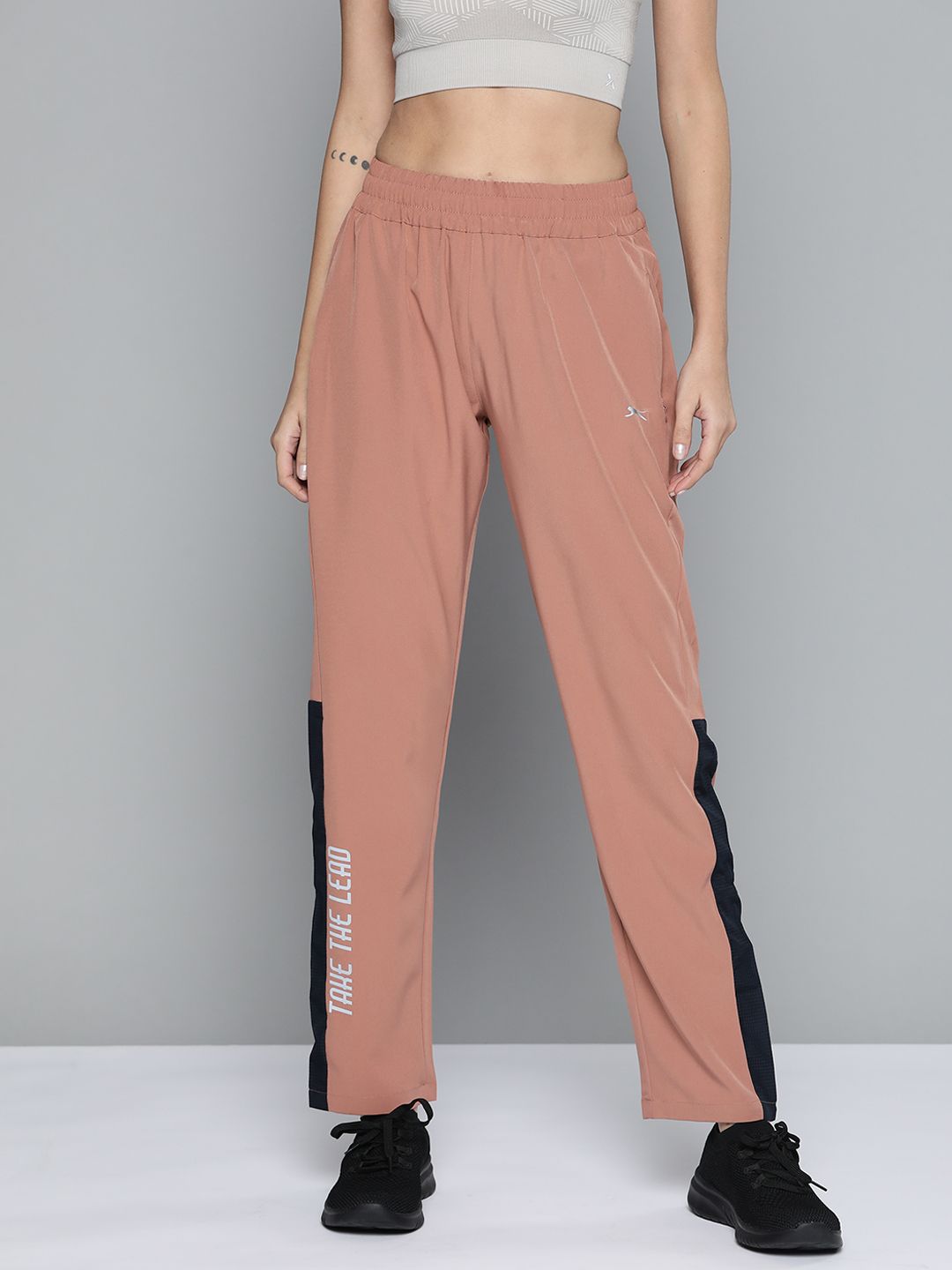 Slazenger Women Dusty Pink Solid Track Pants Price in India