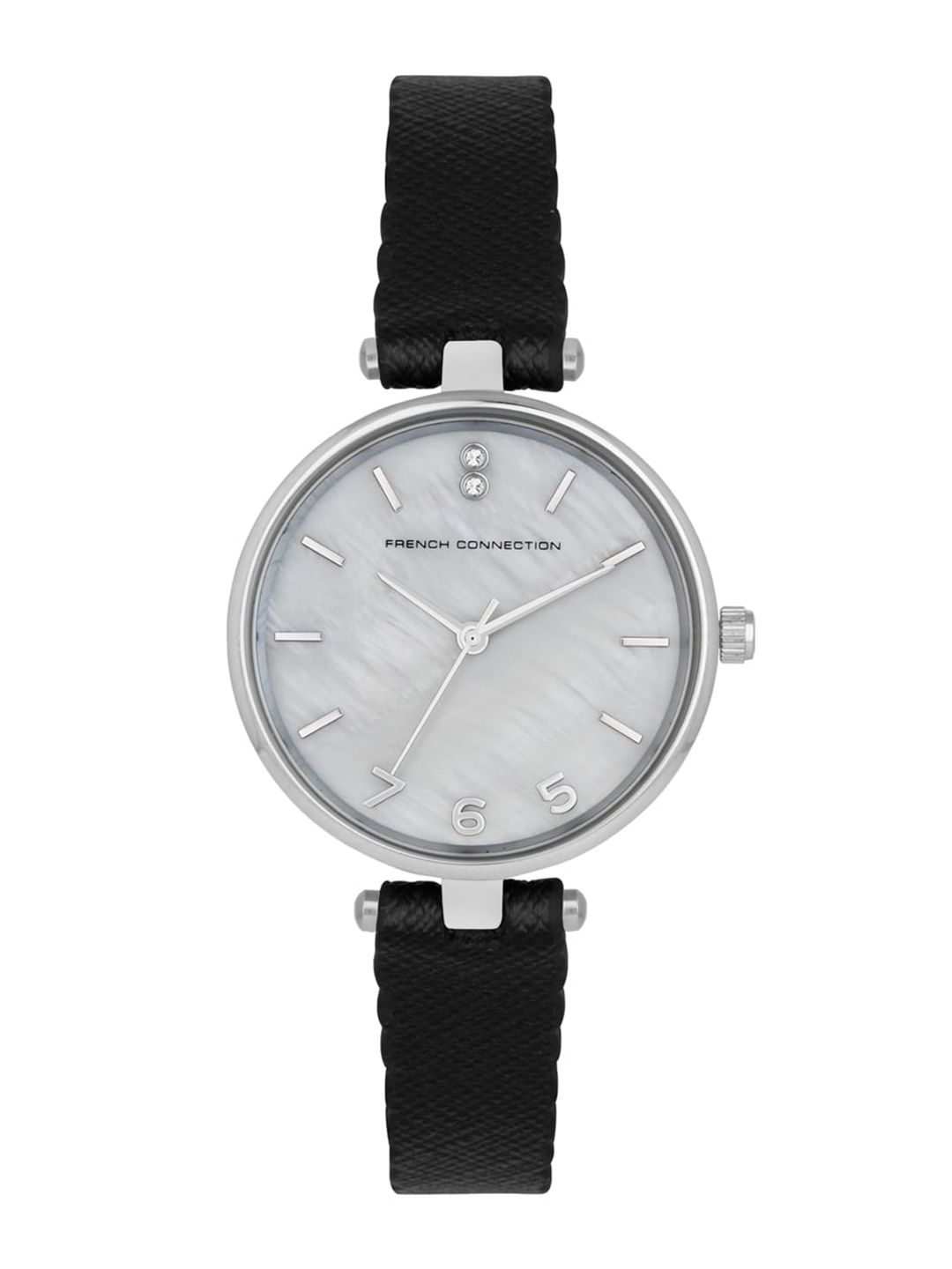 French Connection Women White Dial & Black Leather Straps Analogue Watch FC27S Price in India