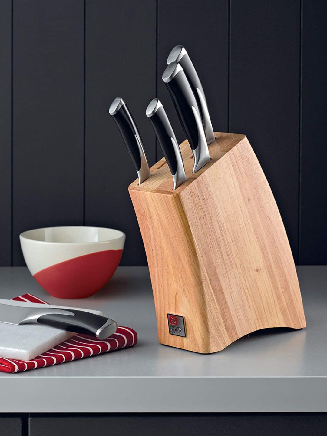 Richardson Sheffield Black & Steel Kyu 5 Piece Knife Block Set Price in India