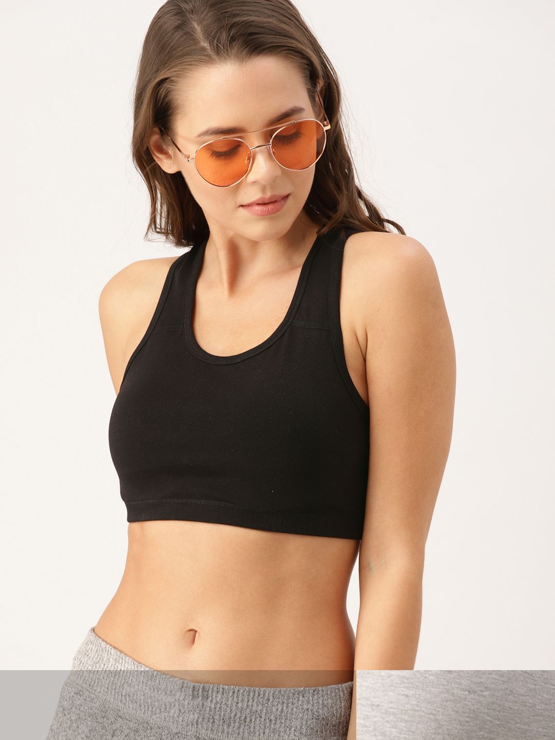 DressBerry Pack of 2 Solid Non-Wired Non Padded Sports Bra 7281163-1-7281269-1 Price in India
