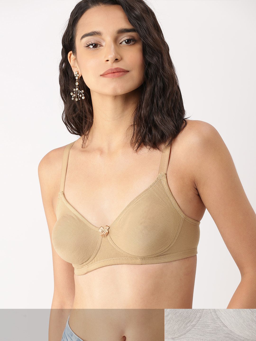 DressBerry Pack of 2 Solid Non-Wired Non Padded Everyday Bra 7281125-1-7281219-1
