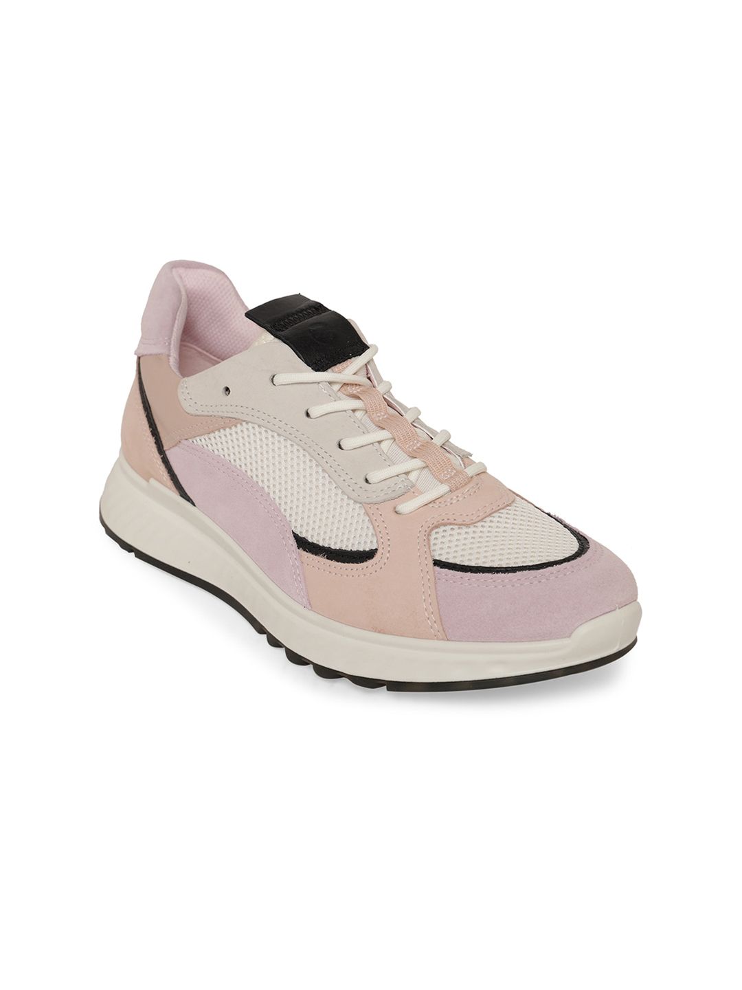 ECCO Women Pink & Beige Colourblocked Leather ST.1 Athleisure Sneakers Price in India