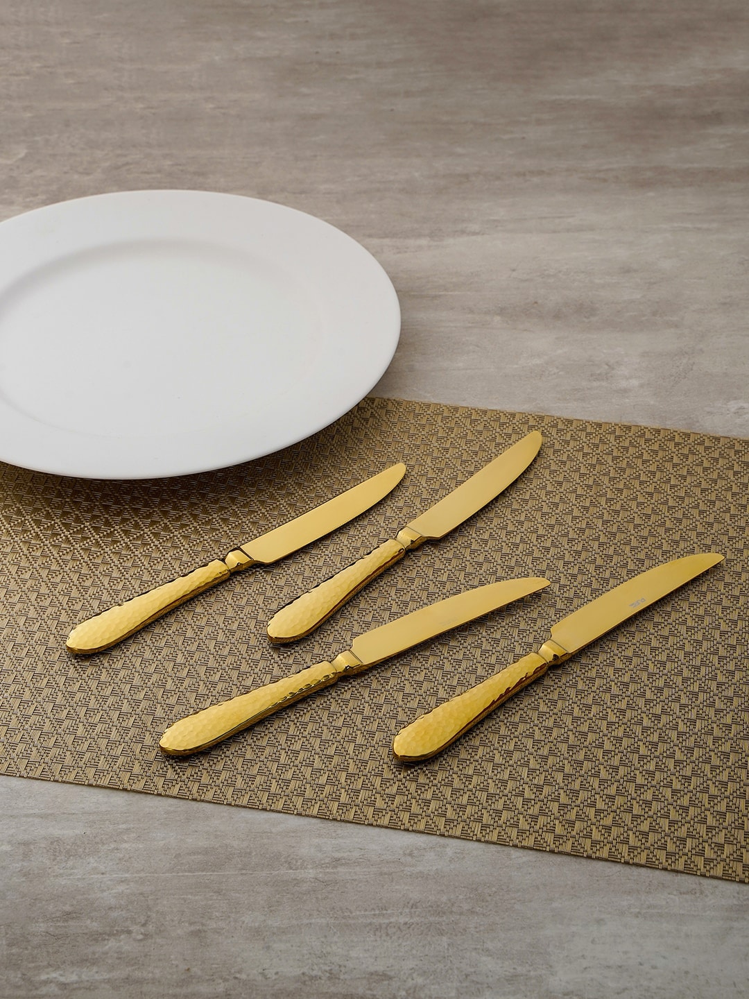 Pure Home and Living Gold Set of 4 Dessert Knife Price in India