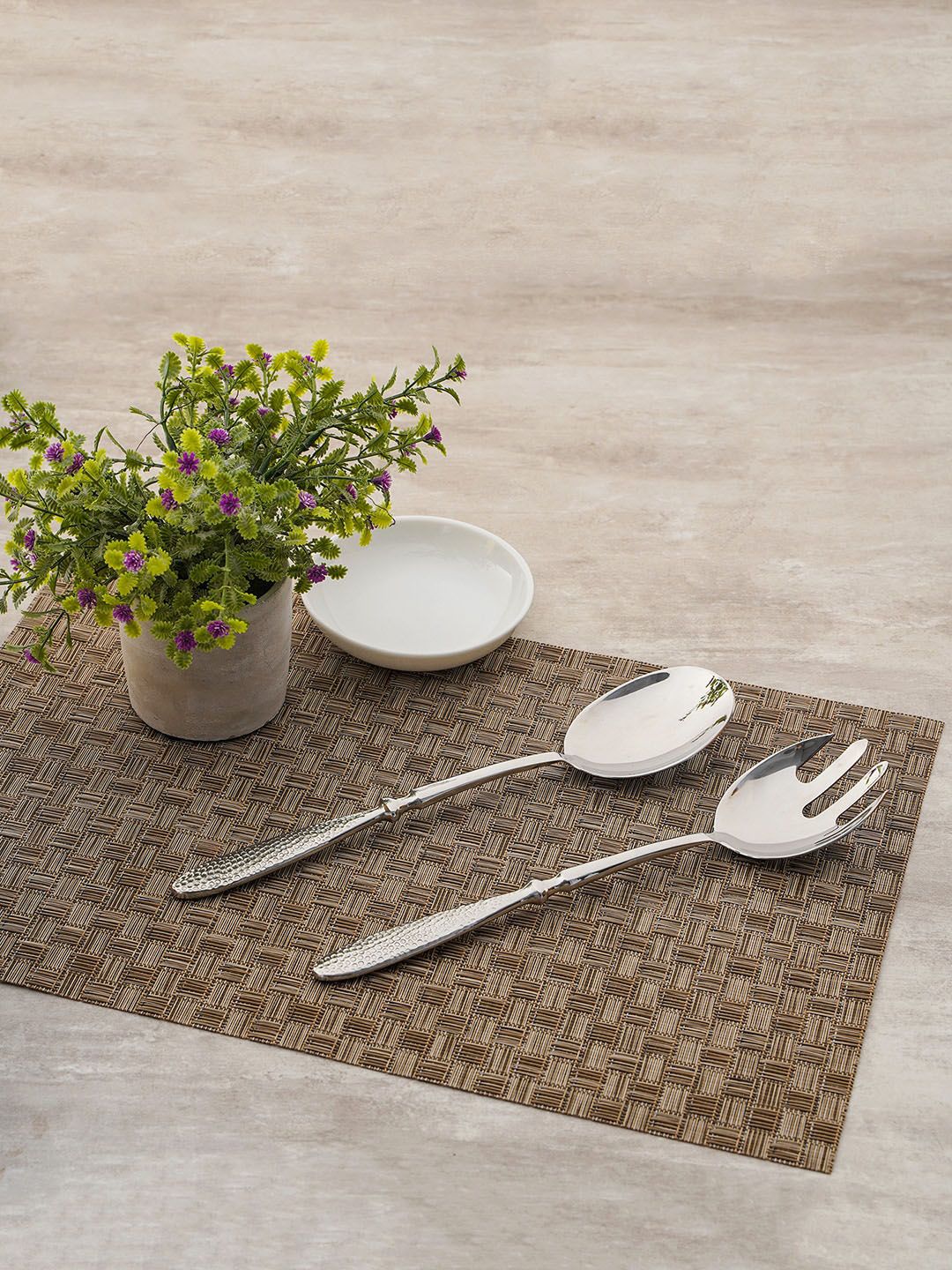 Pure Home and Living Set of 2 Vigor Serving Spoon and Fork Price in India