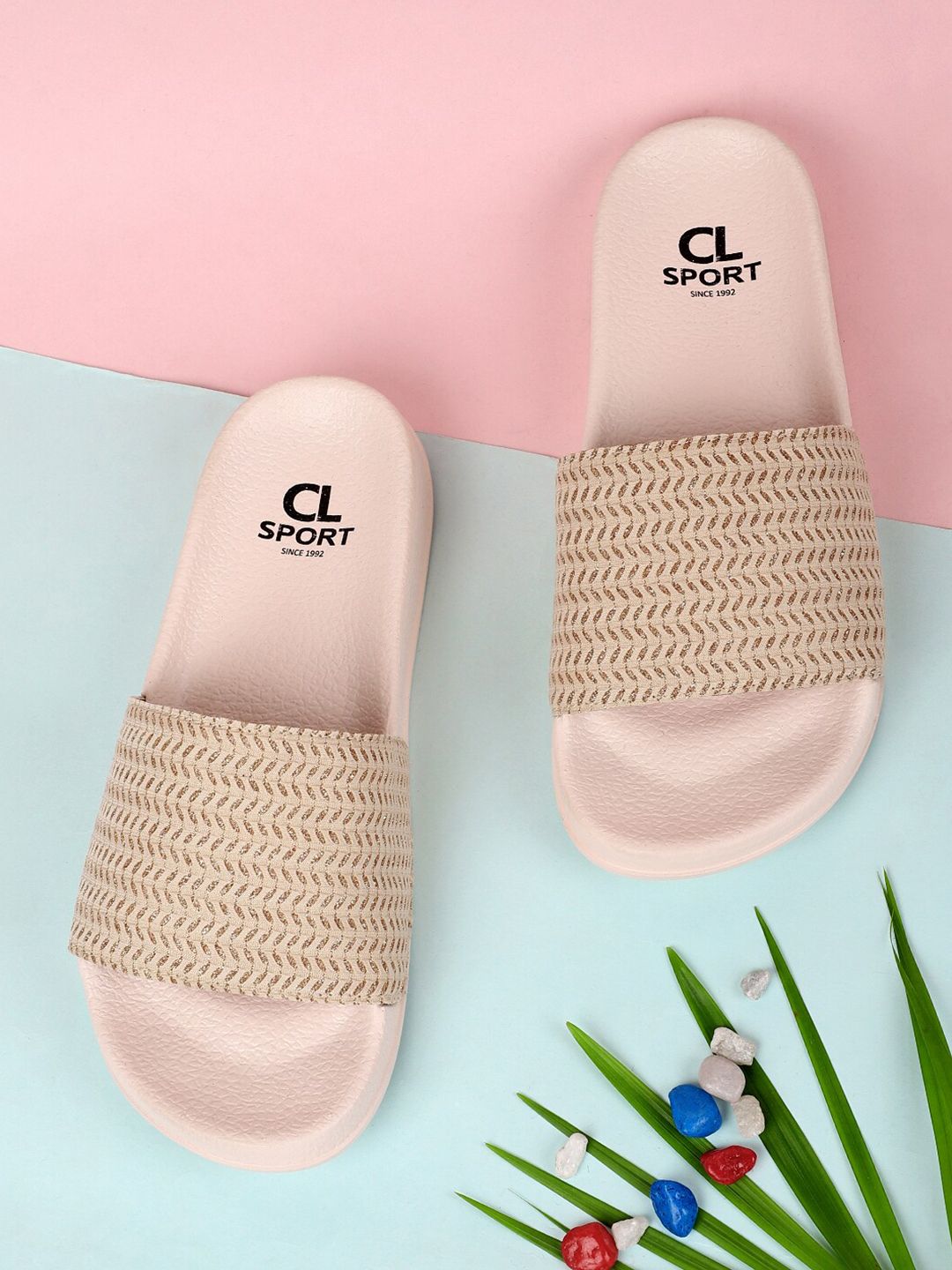 Carlton London sports Women Nude-Coloured Sliders Price in India