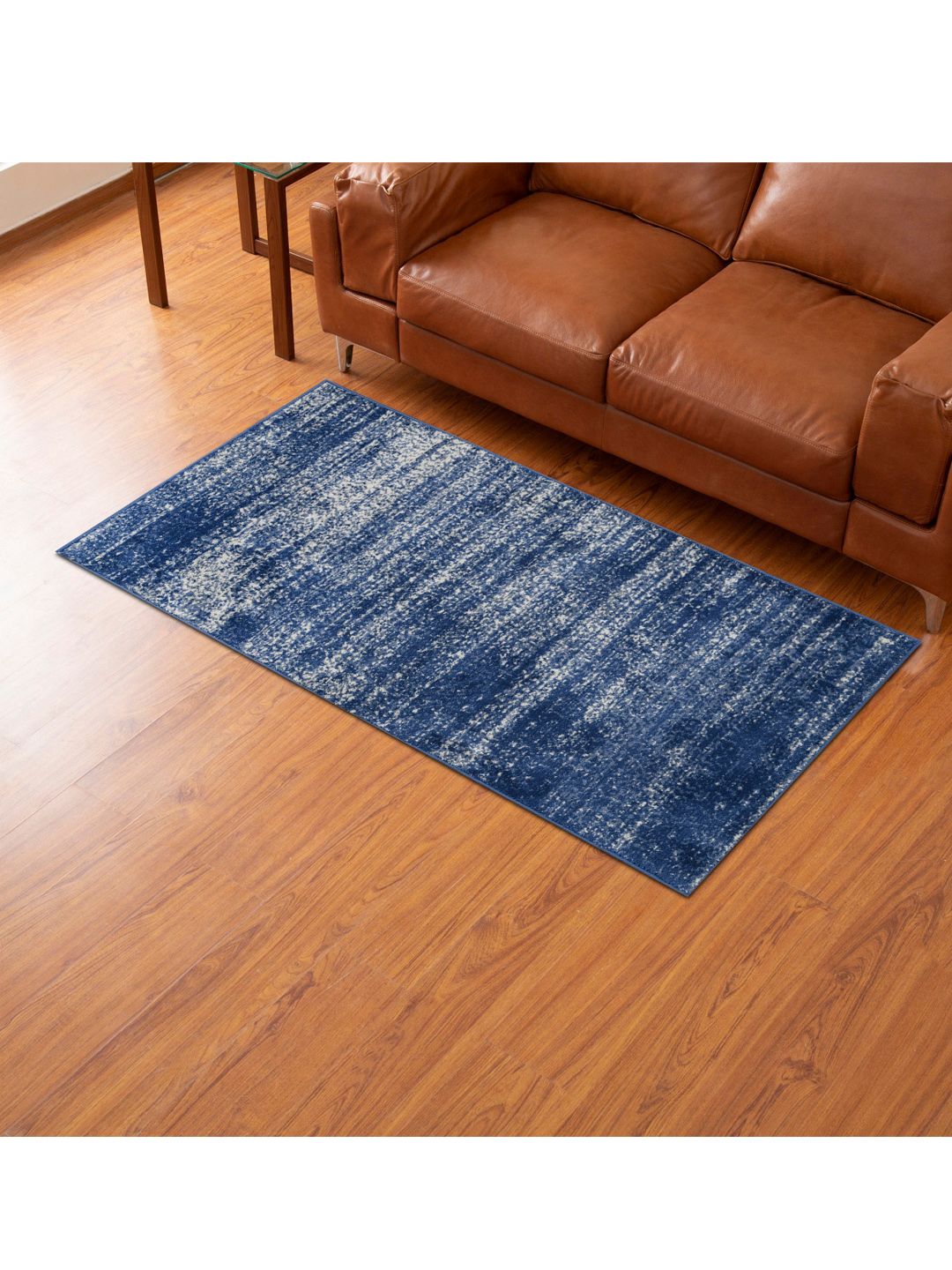 Home Centre Blue & Off-White Woven Bohemian Carpet Price in India